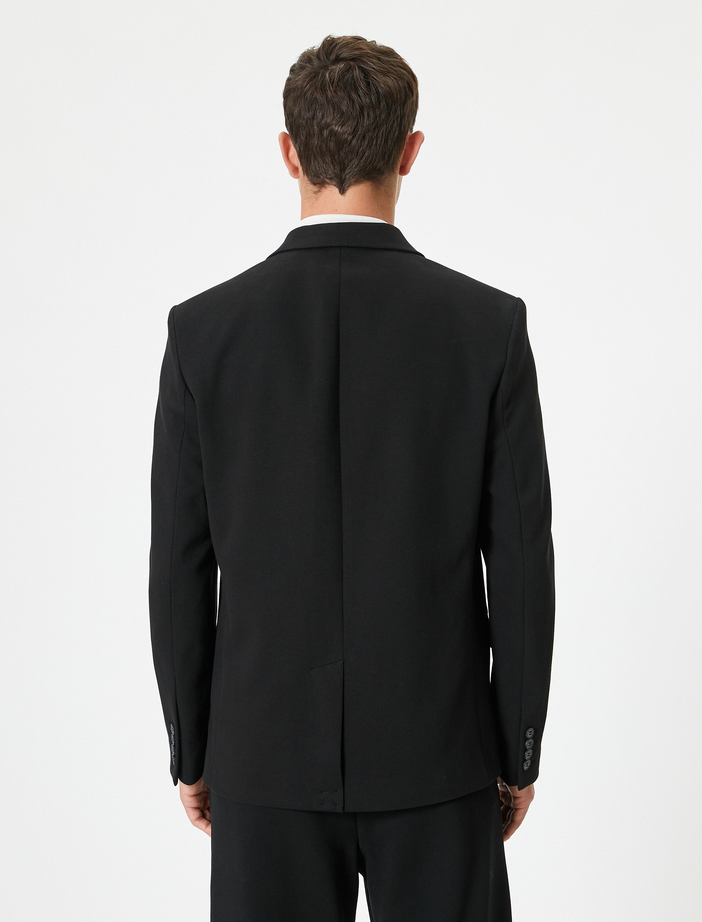   Kruvaze Blazer Ceket Slim Fit Kapaklı Çift Cep Detaylı