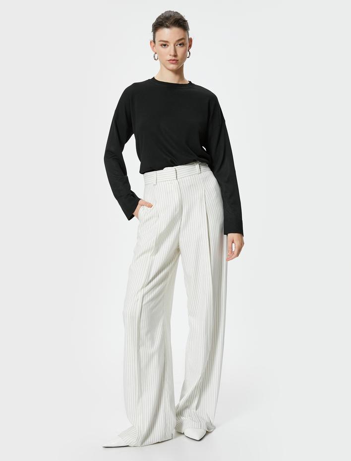  Basic Triko Kazak Uzun Kollu Bisiklet Yaka