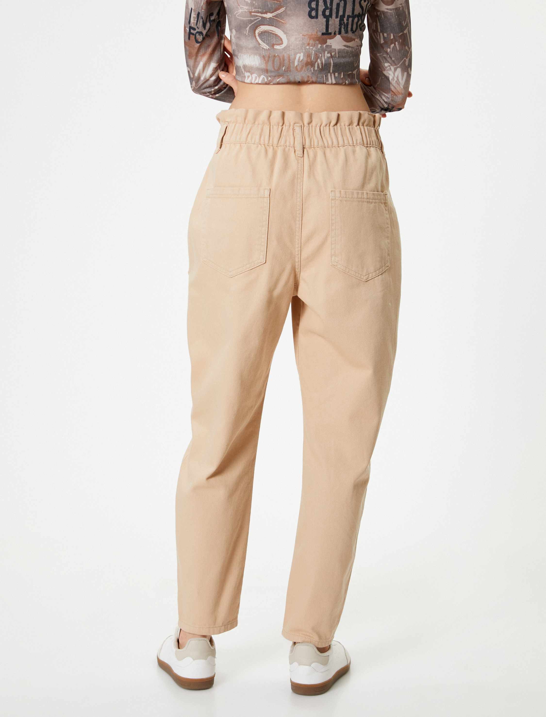   Yüksek Bel Kot Pantolon Baggy Pamuklu - Baggy Jeans