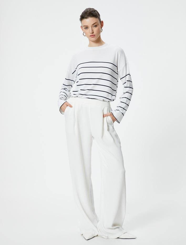  Basic Triko Kazak Uzun Kollu Bisiklet Yaka