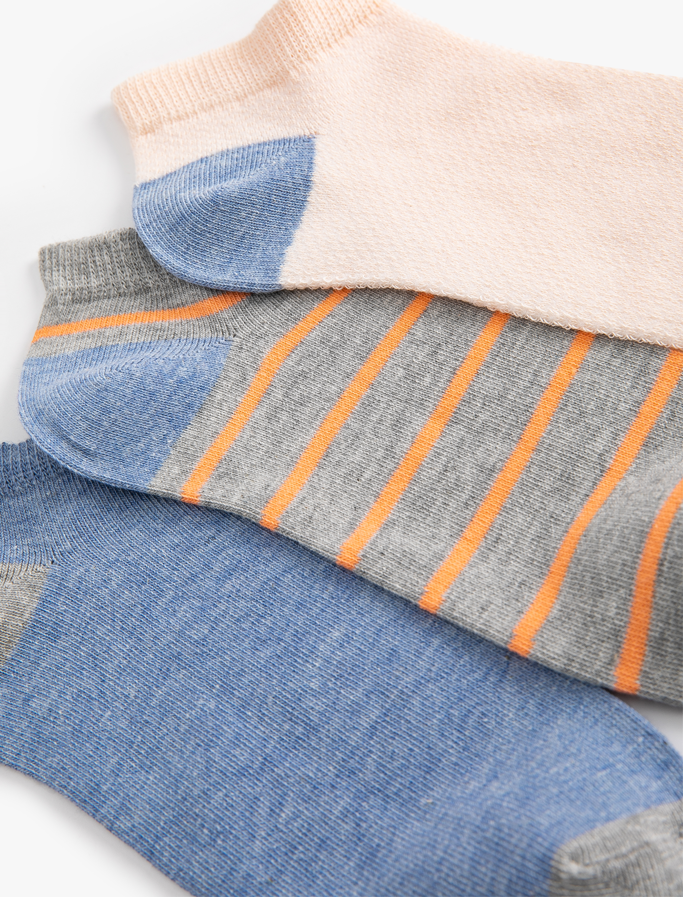  Kadın Çizgili Çorap Seti 3'lü Çok Renkli