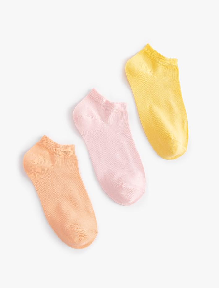 Kadın 3'lü Patik Çorap Seti Çok Renkli