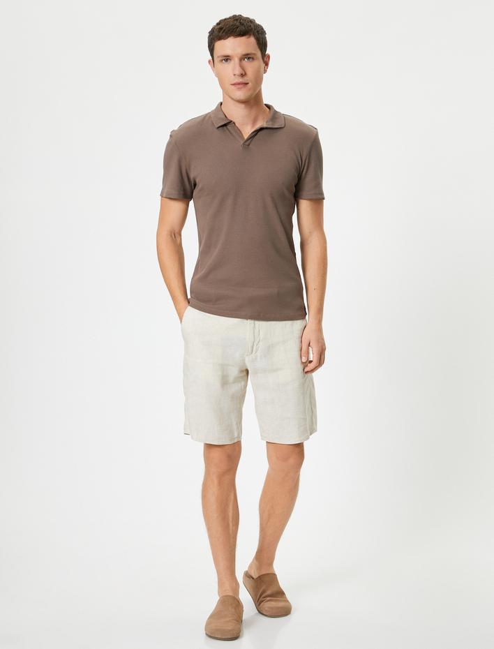  Polo Yaka Tişört Slim Fit Kısa Kollu Pamuklu