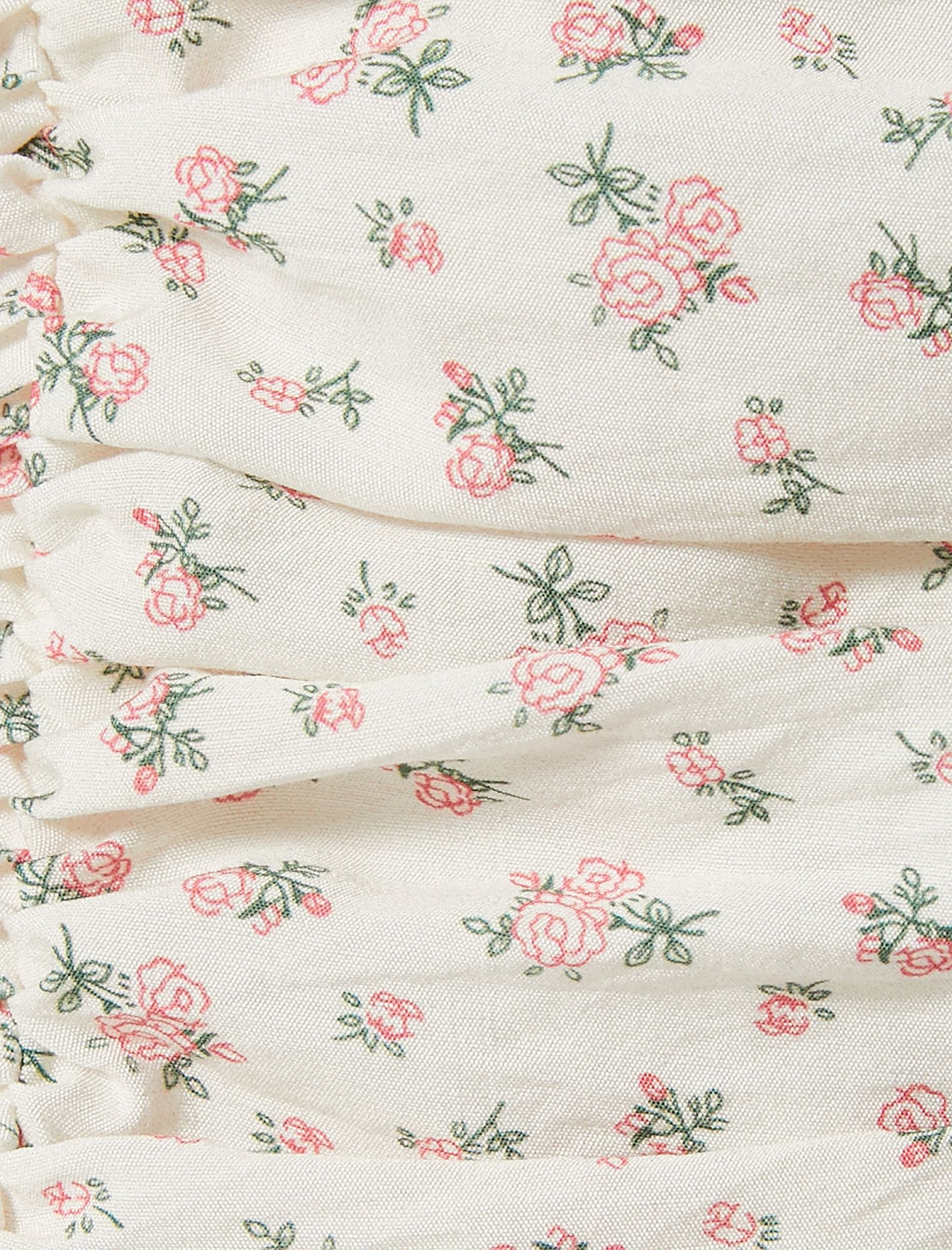 Koton X Sibil Çetinkaya - Fırfırlı Çiçekli Mini Viskon Elbise İnce Askılı Drapeli Fiyonk Detaylı