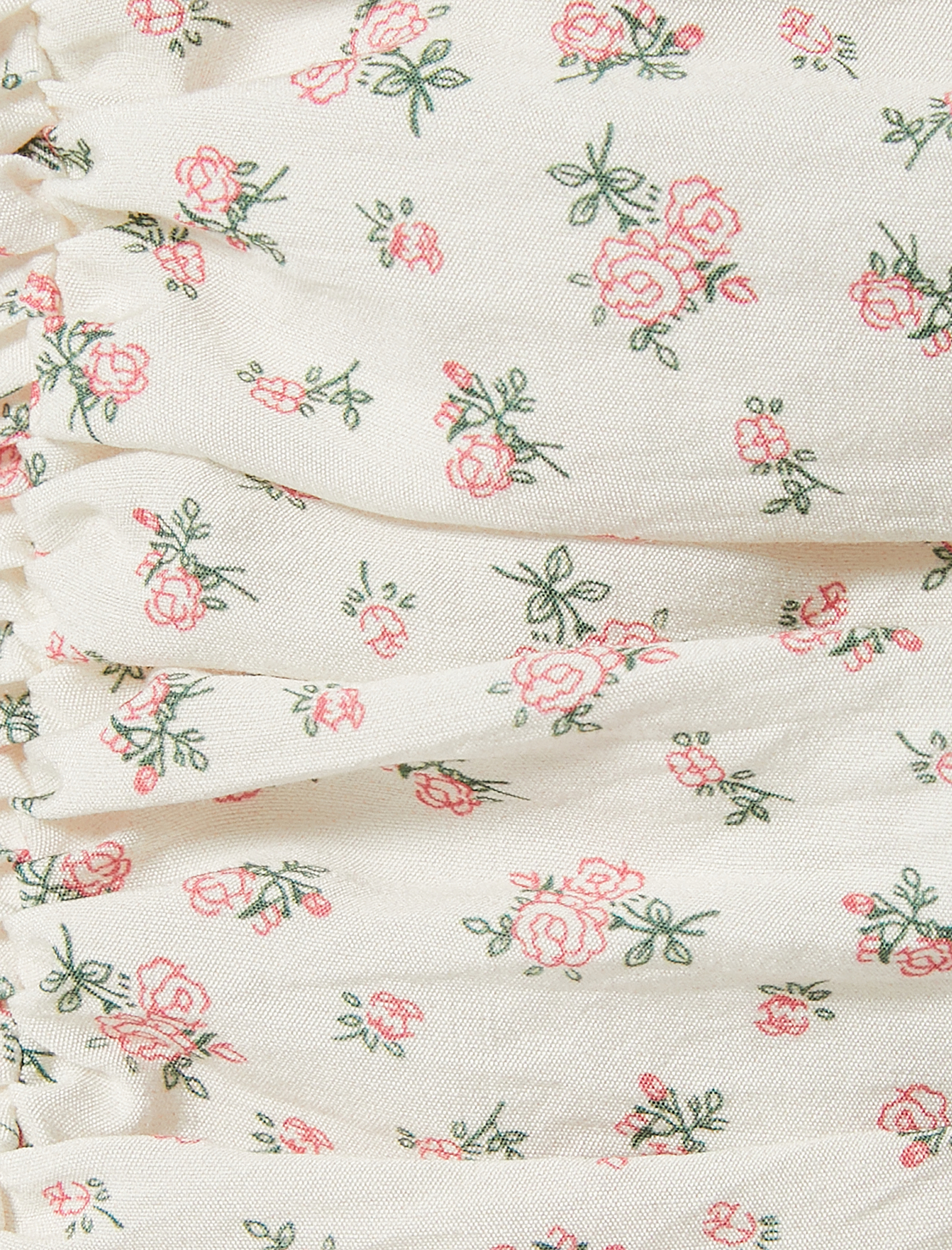 Koton X Sibil Çetinkaya - Fırfırlı Çiçekli Mini Viskon Elbise İnce Askılı Drapeli Fiyonk Detaylı