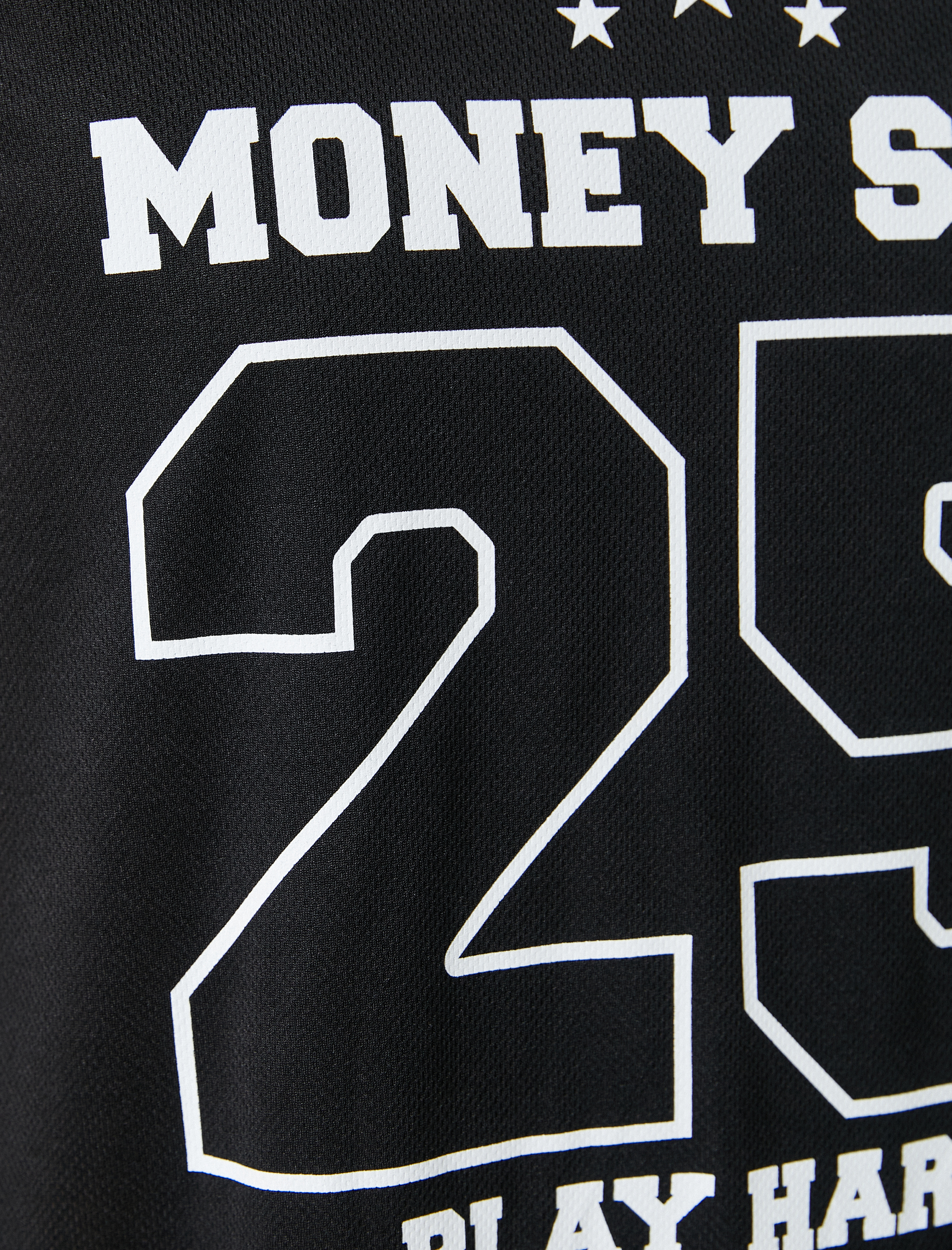 Spor Atlet Basketbol Baskılı Yuvarlak Yaka