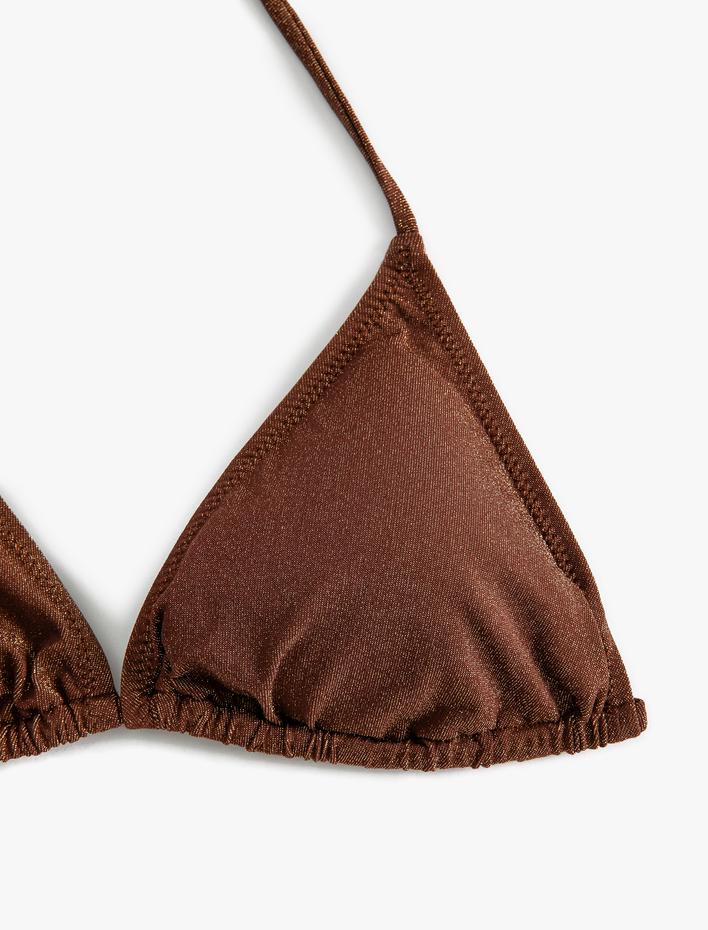  Parlak Bikini Üstü Üçgen Boyundan Bağlamalı