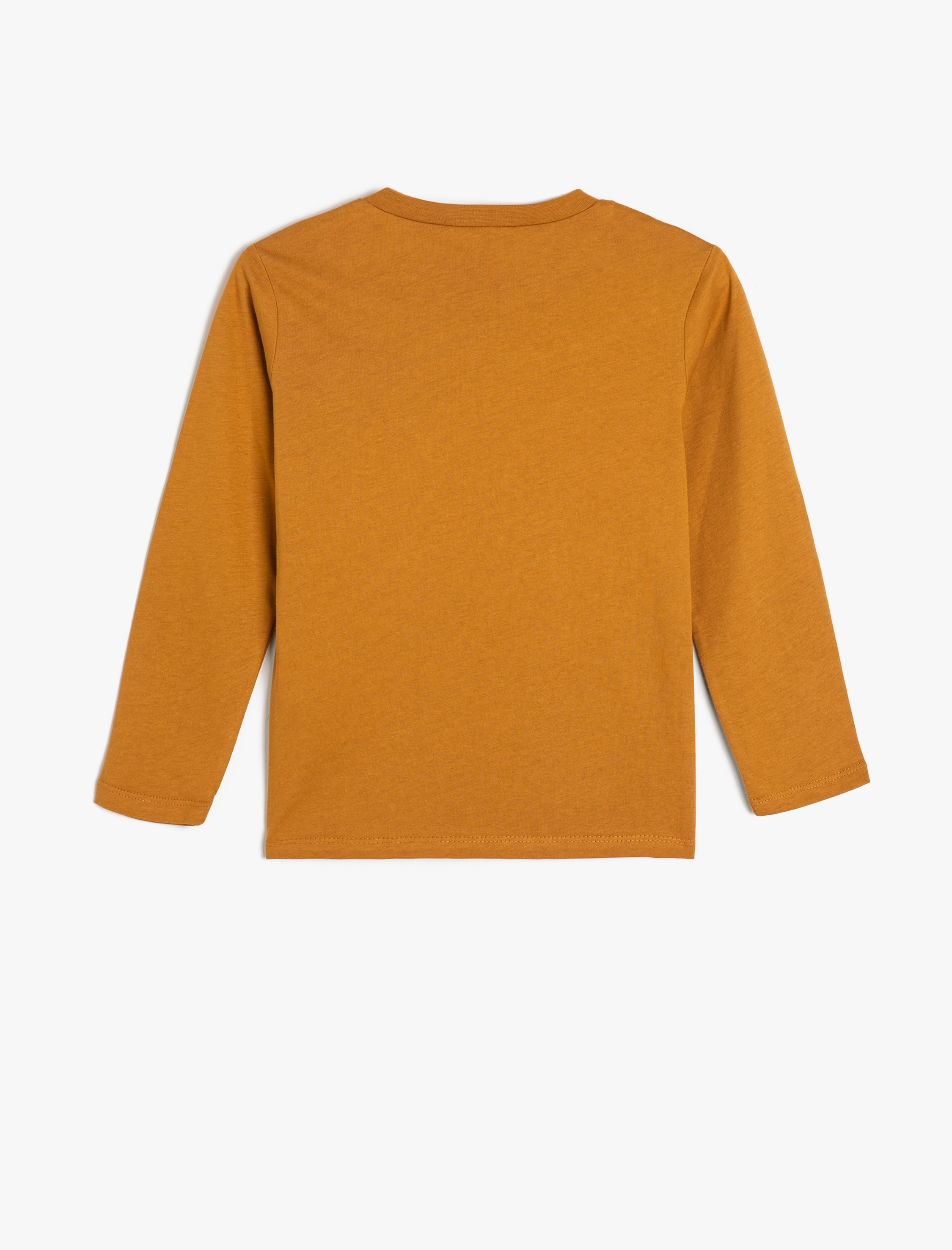  Erkek Çocuk Tişört Dinozor Baskılı Uzun Kollu Bisiklet Yaka Pamuklu