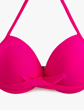 Balenli Bikini Üstü Dolgulu Push Up Drape Detaylı Boyundan Bağlamalı_1