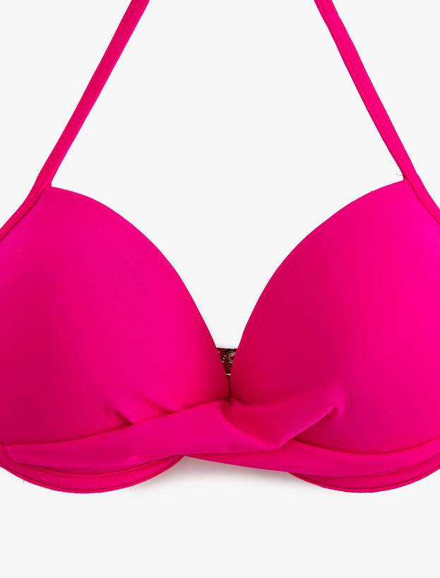 Balenli Bikini Üstü Dolgulu Push Up Drape Detaylı Boyundan Bağlamalı_1