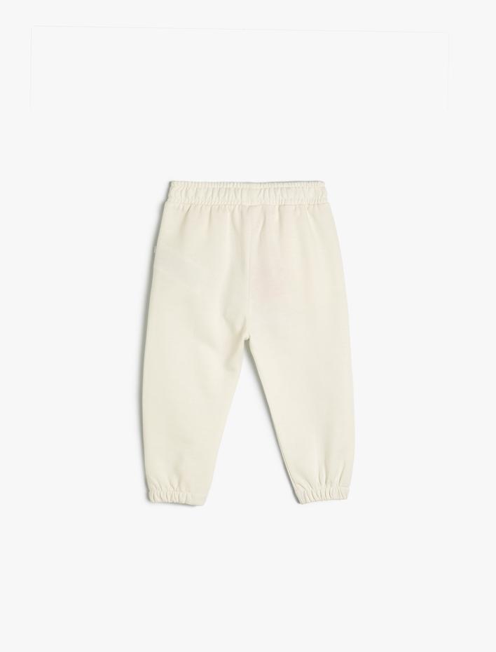 Kız Bebek Basic Jogger Eşofman Altı Beli Lastikli Pamuklu Şardonlu