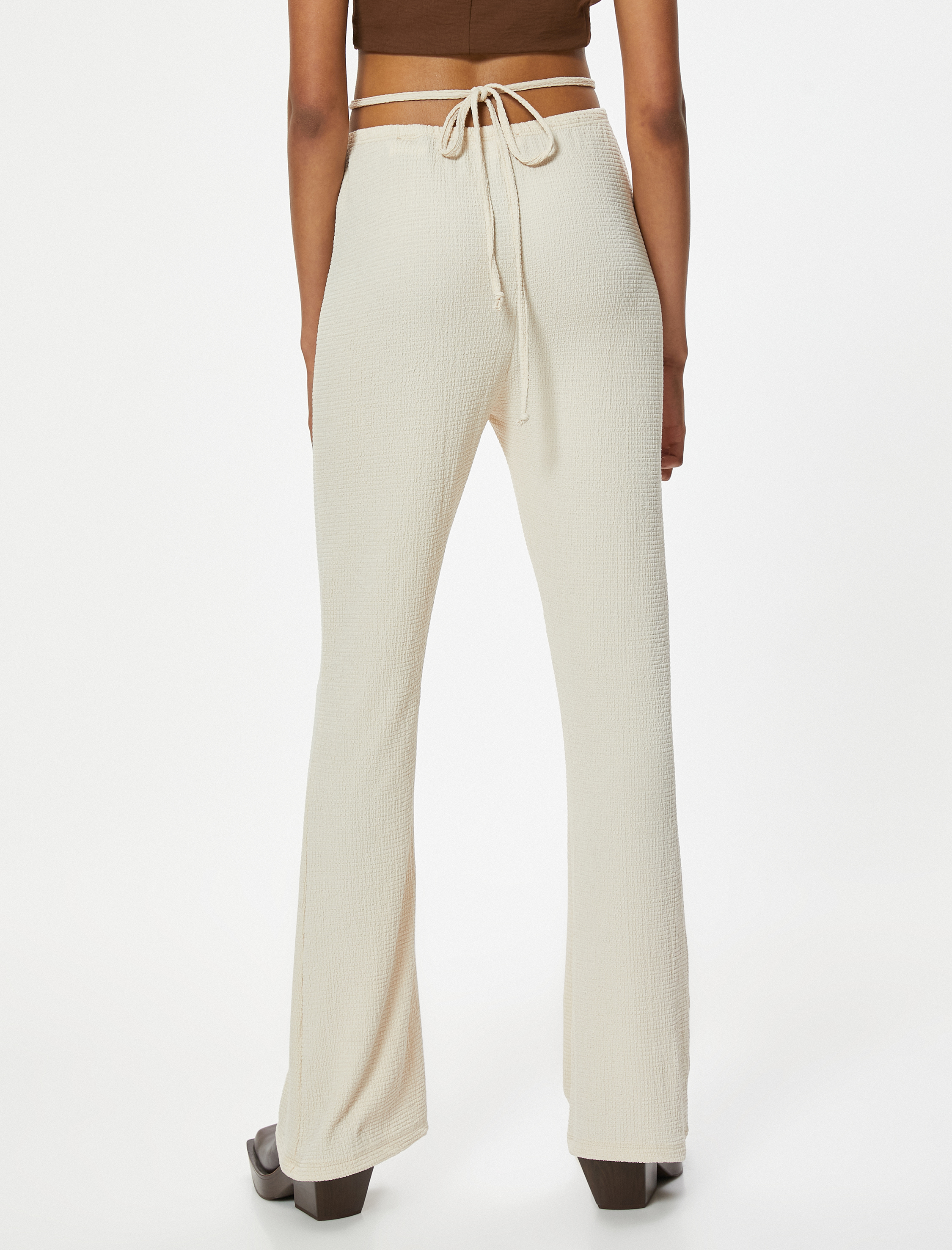   Metal Aksesuarlı Pantolon Bağlama Detaylı Slim Fit Bürümcük