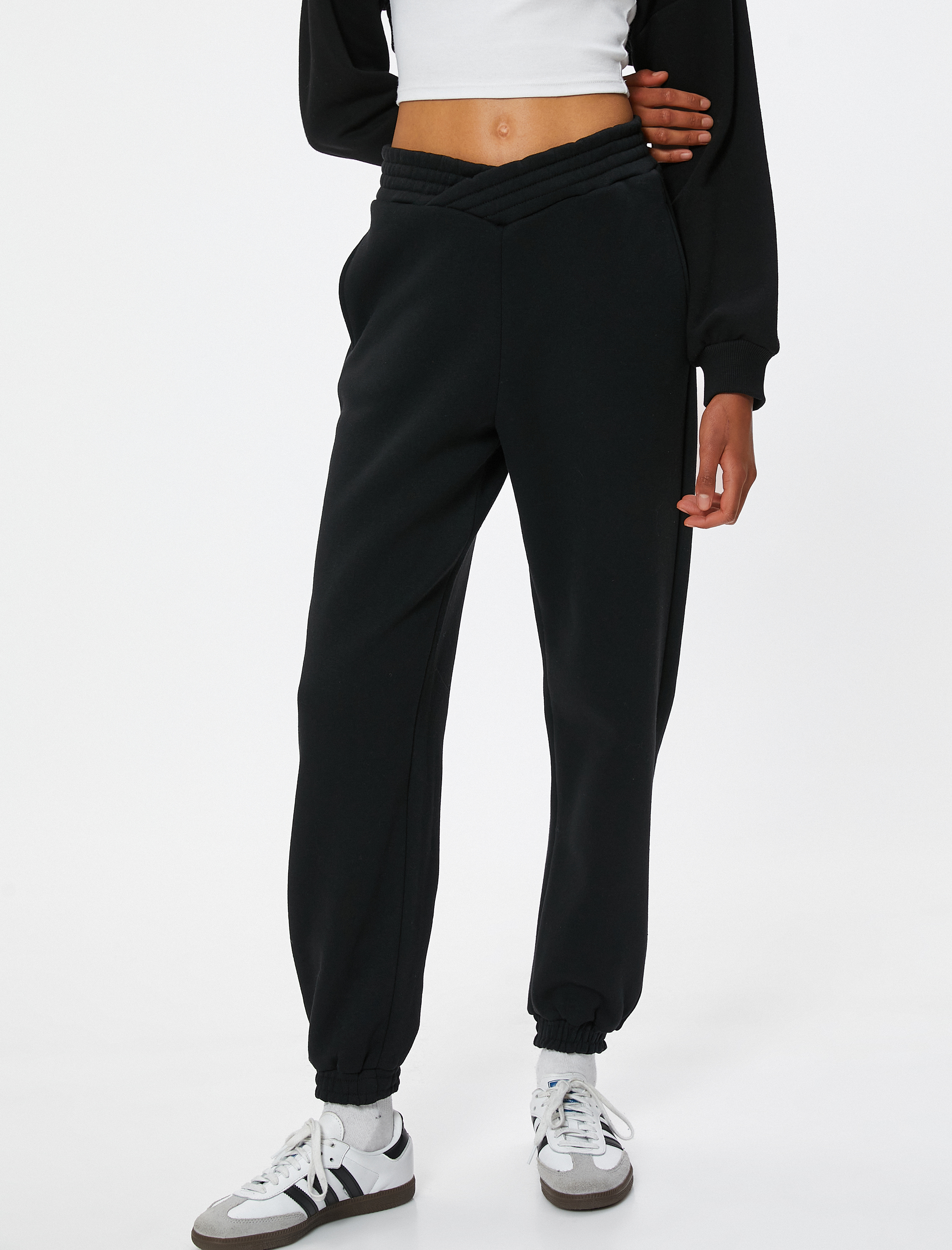   Şardonlu Rahat Kesim Jogger Eşofman Altı Lastikli Cepli