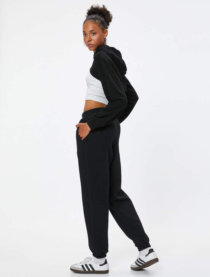  Şardonlu Rahat Kesim Jogger Eşofman Altı Lastikli Cepli