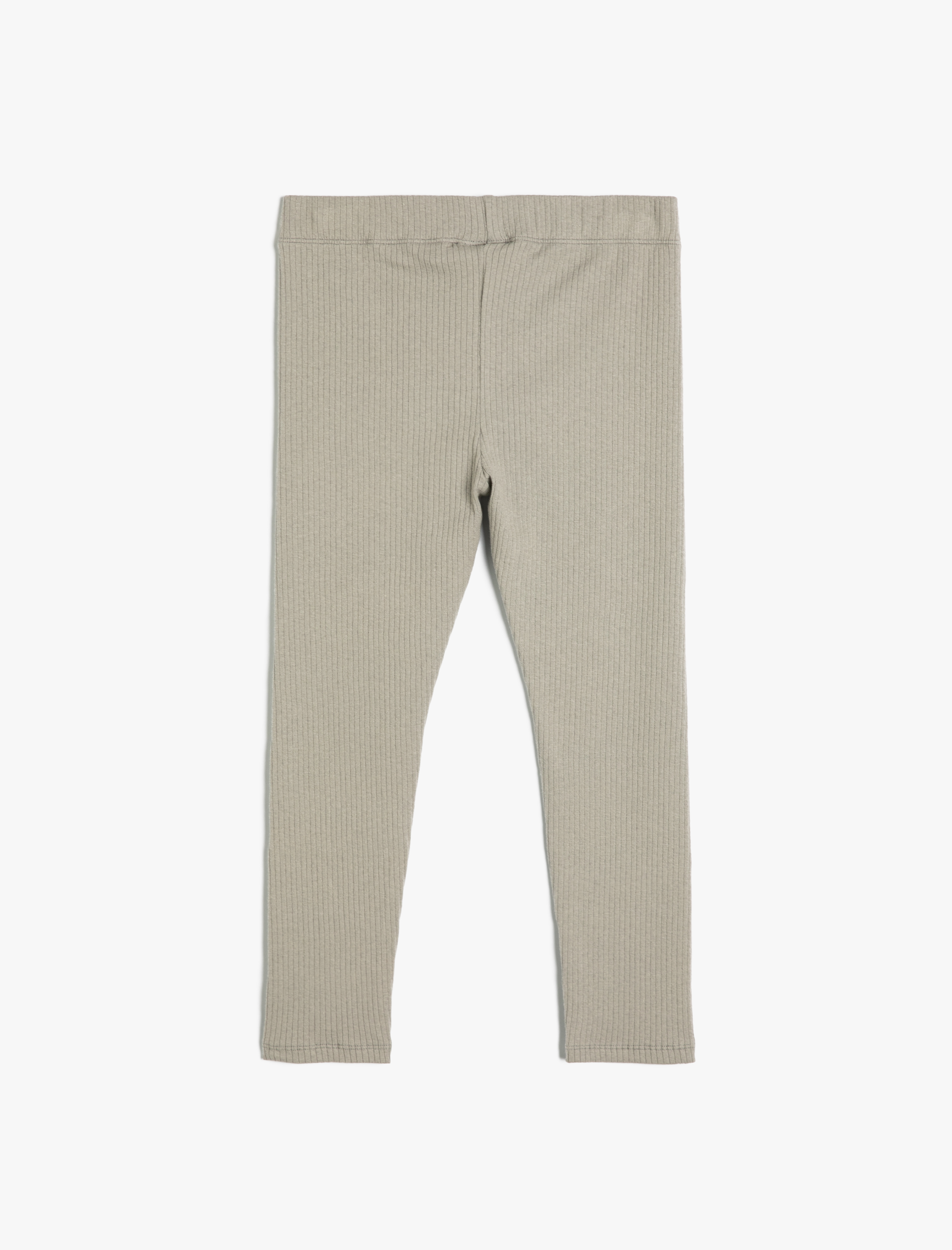  Kız Çocuk Basic Tayt Ribanalı Beli Lastikli Aplike Detaylı Pamuklu