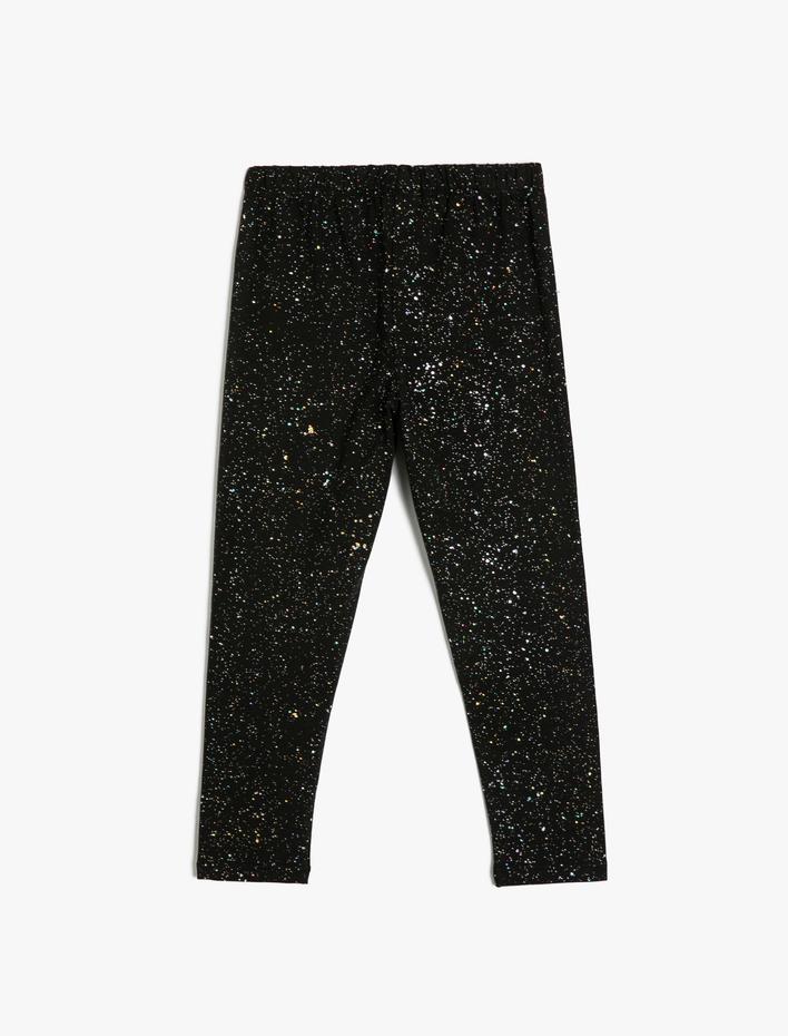 Kız Çocuk Sim Detaylı Pamuklu Tayt