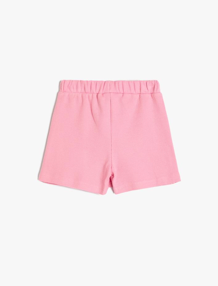 Kız Çocuk Basic Mini Şort Etek Kruvaze Beli Lastikli Pamuklu