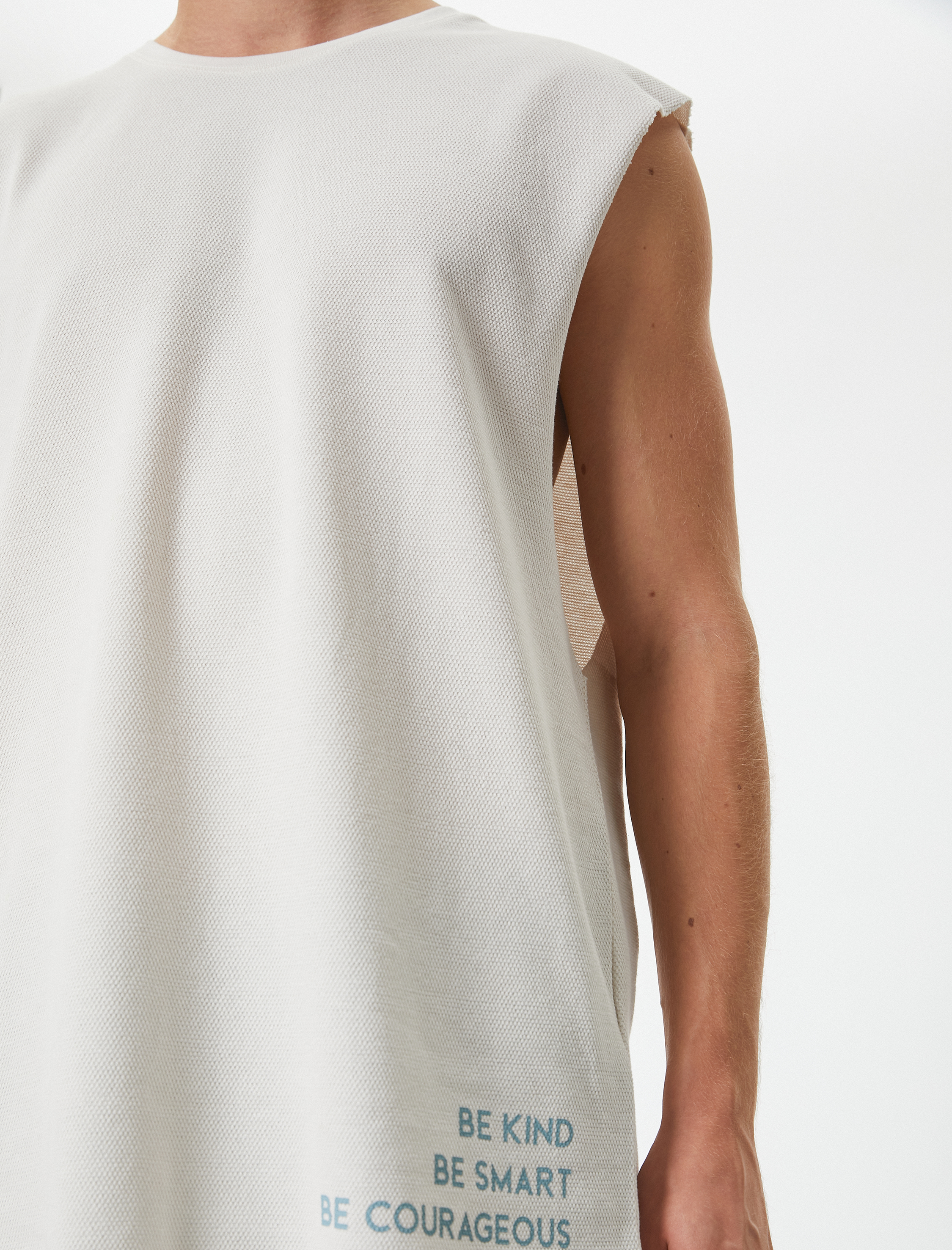   Kolsuz Tişört Basic Slogan Baskılı Bisiklet Yaka Pamuklu