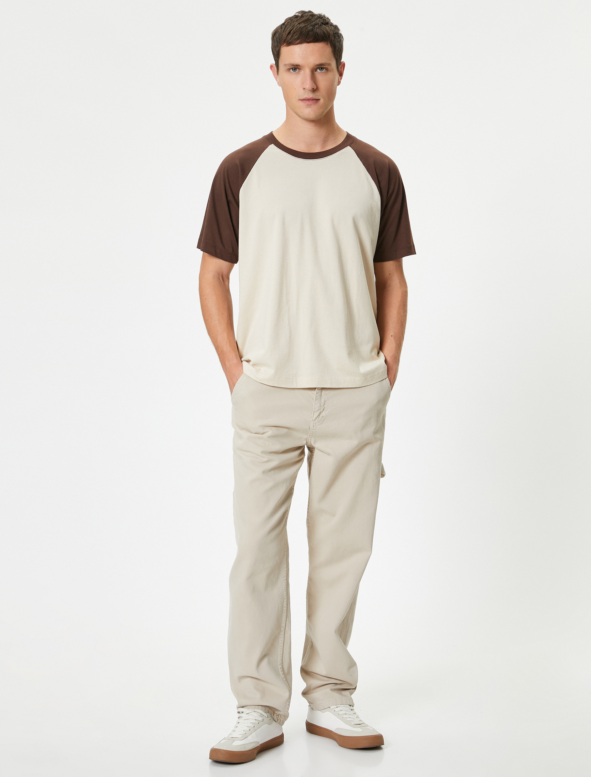   Tişört Reglan Kol Bisiklet Yaka Rahat Kesim Pamuklu