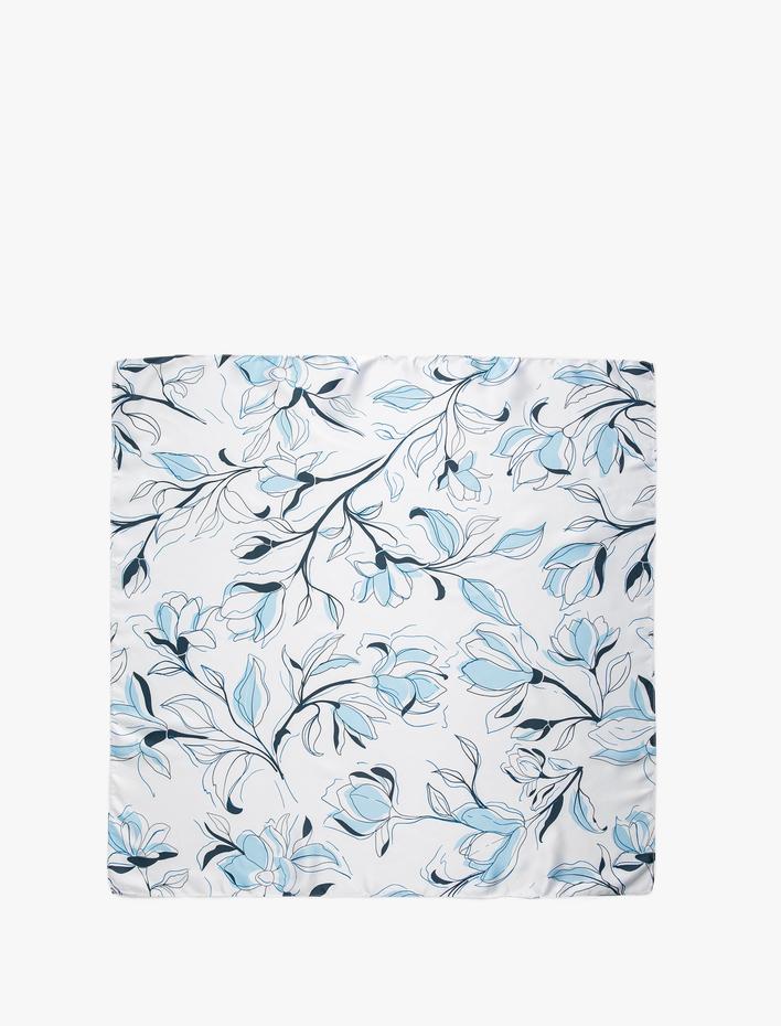 Kadın Fular Kare Çiçekli Desenli