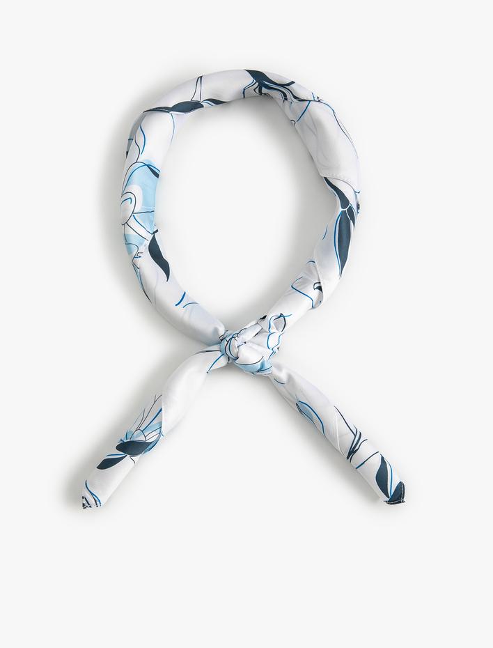 Kadın Fular Kare Çiçekli Desenli