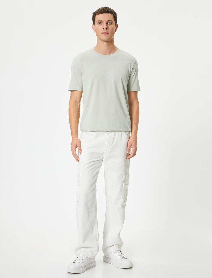  Basic Tişört Slim Fit Bisiklet Yaka Kısa Kollu