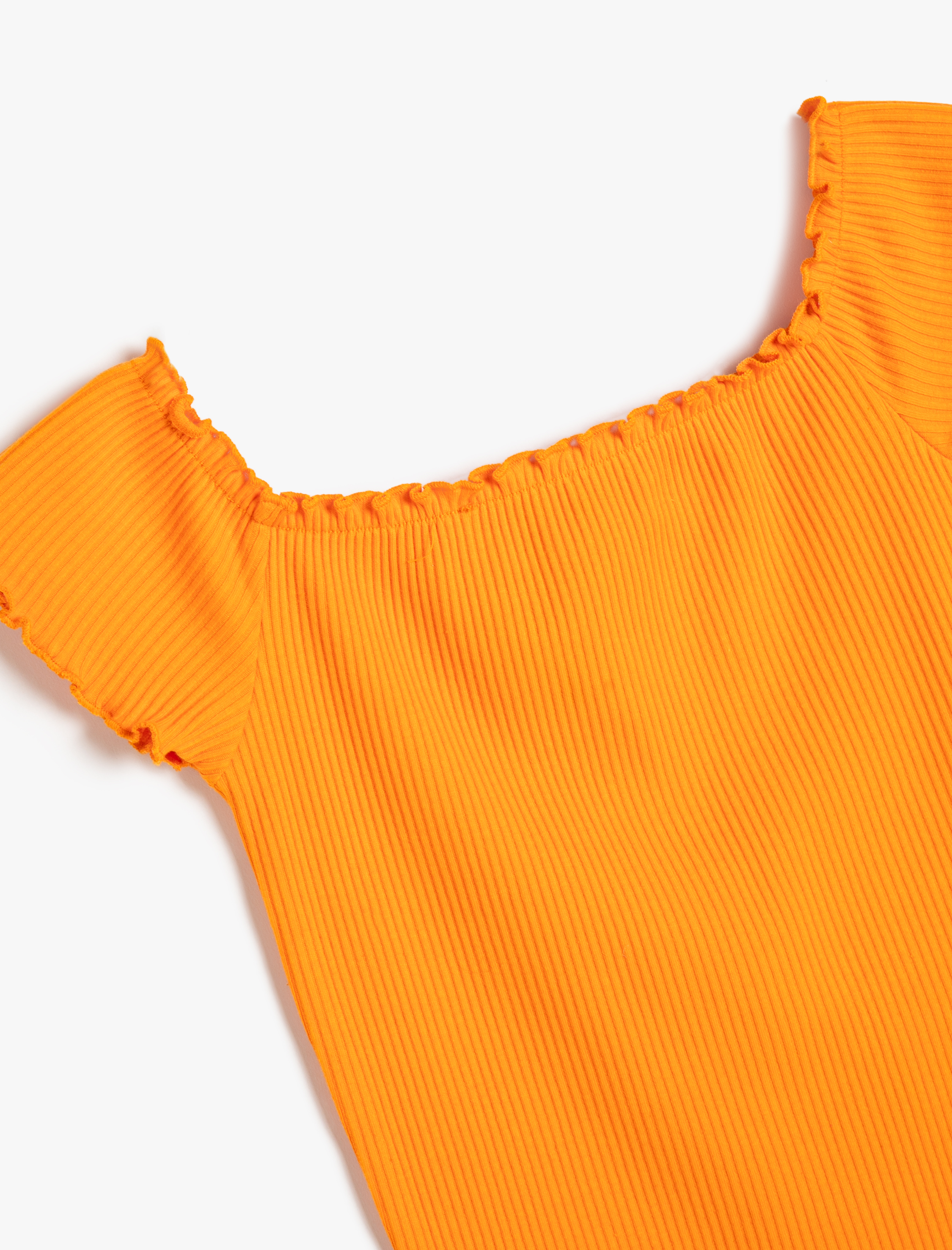  Kız Çocuk Elbise Kısa Kollu Kare Yaka Ribanalı Pamuklu