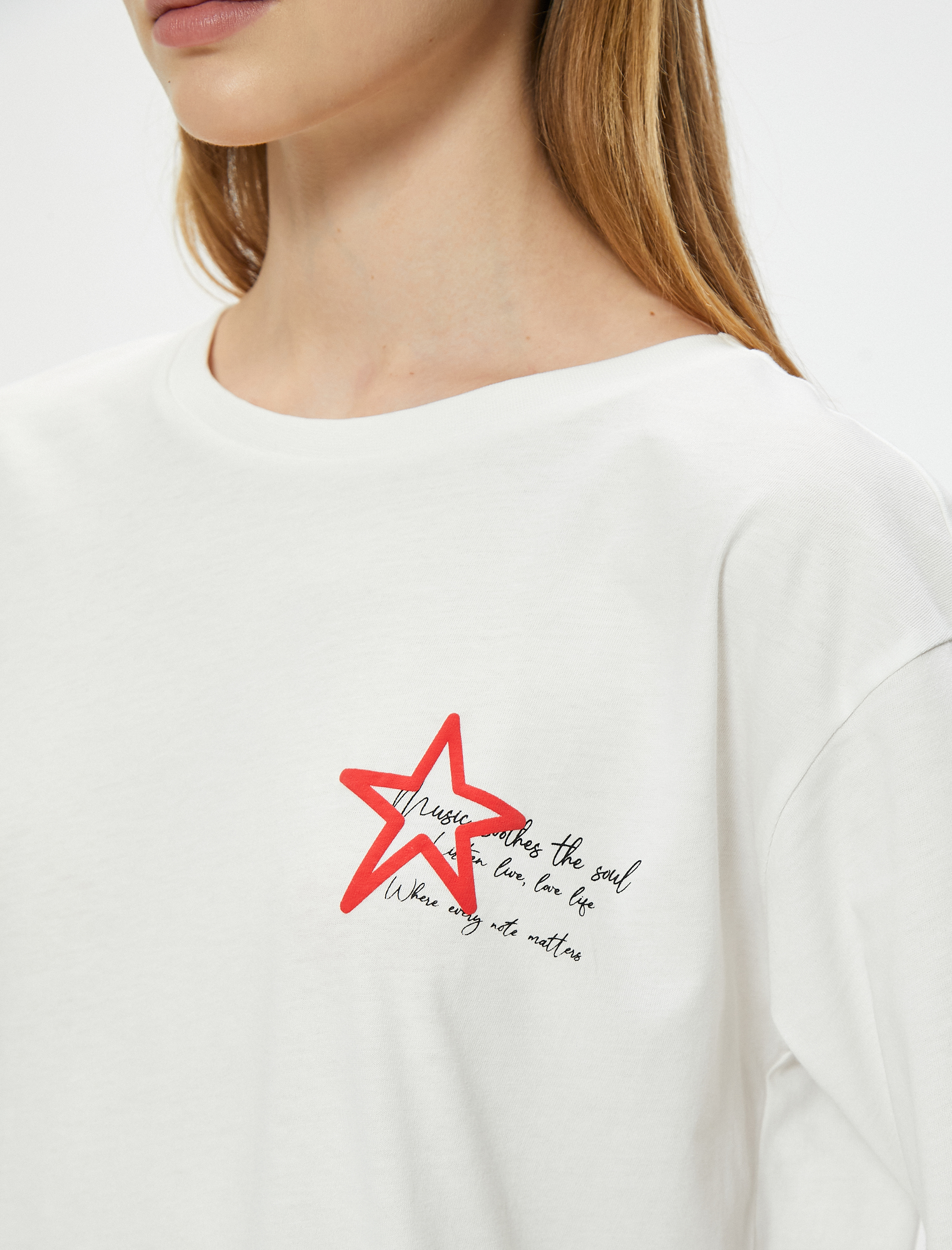   Arkası Baskılı Oversize Bisiklet Yaka Tişört