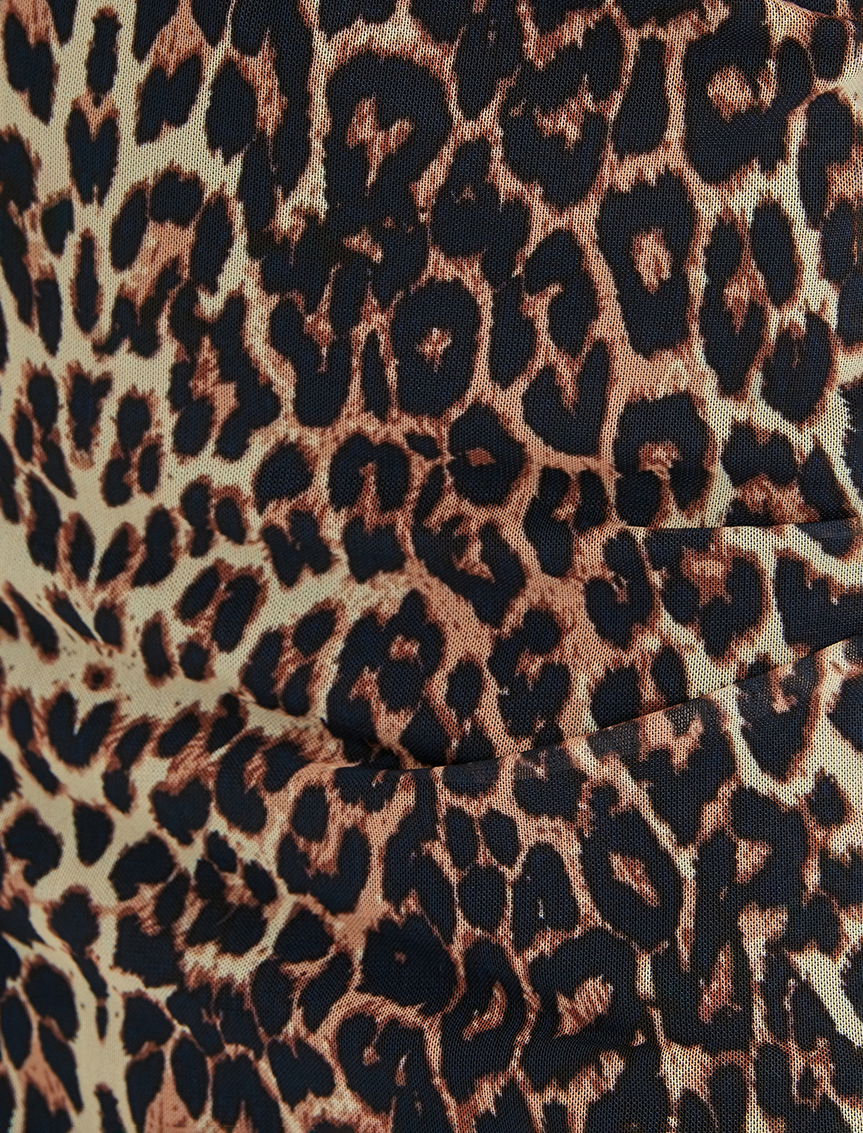   Leopar Desenli Uzun Etek Tül Astarlı