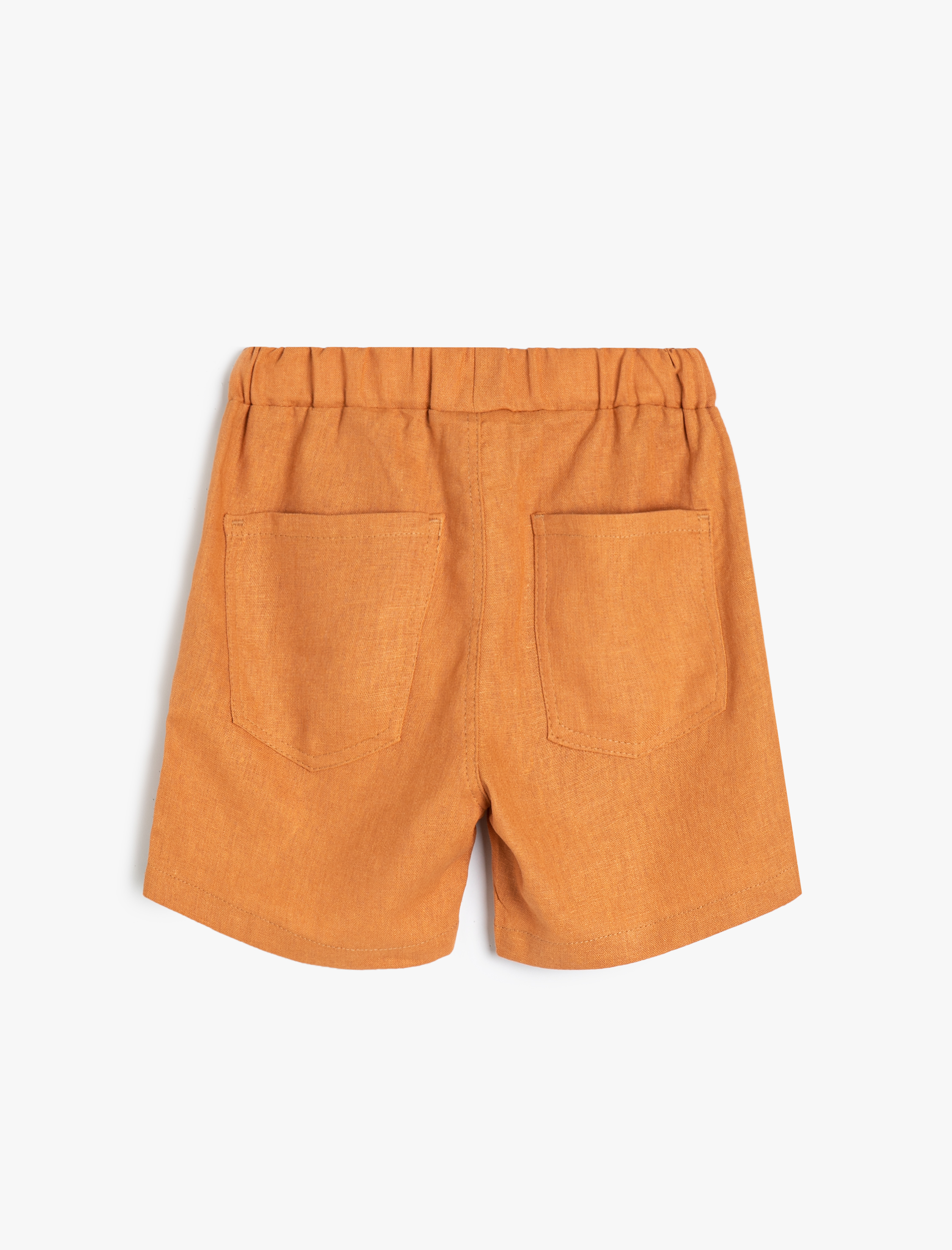  Erkek Çocuk Basic Keten Şort Beli Bağlamalı Cepli