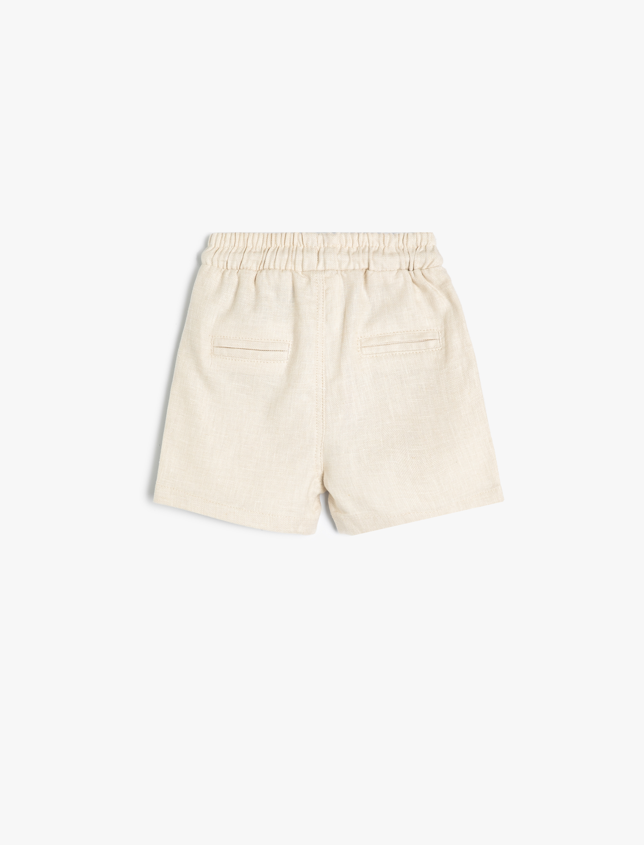  Erkek Bebek Keten Karışımlı Şort Beli Bağlamalı Cepli