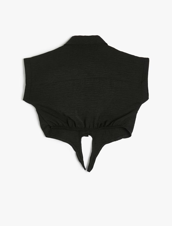 Kız Çocuk Gömlek Önden Bağlamalı Cepli