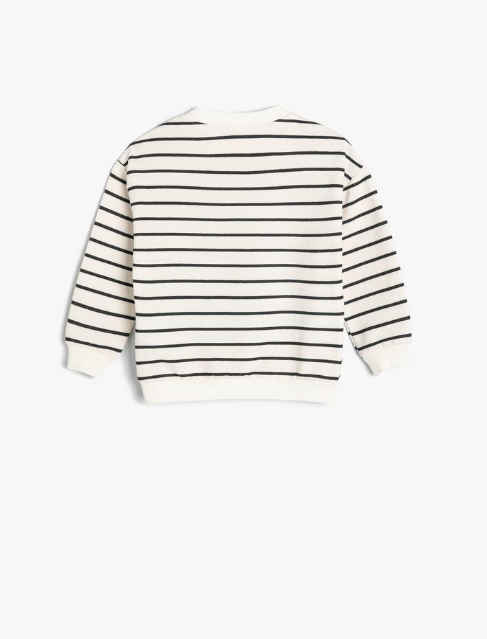 Erkek Bebek Sweatshirt Uzun Kollu Bisiklet Yaka Pamuklu Şardonlu