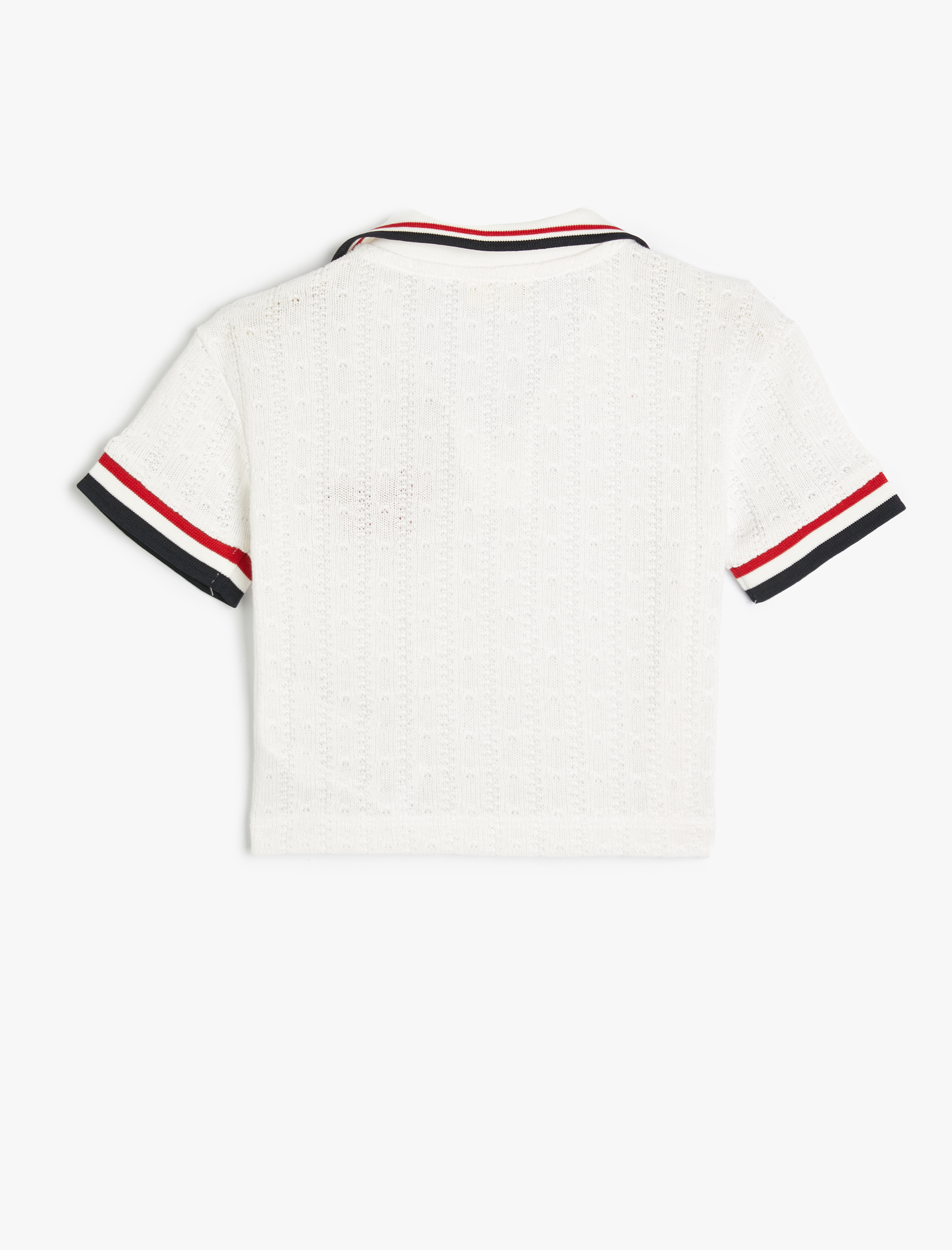 Kız Çocuk Polo Yaka Tişört Baskı Detaylı Renk Bloklu