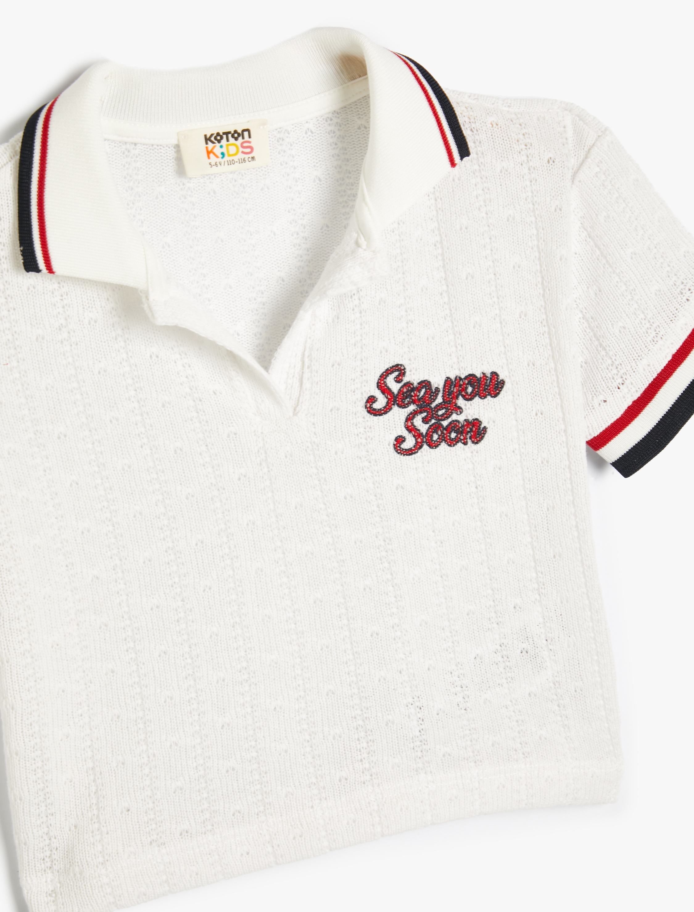 Kız Çocuk Polo Yaka Tişört Baskı Detaylı Renk Bloklu