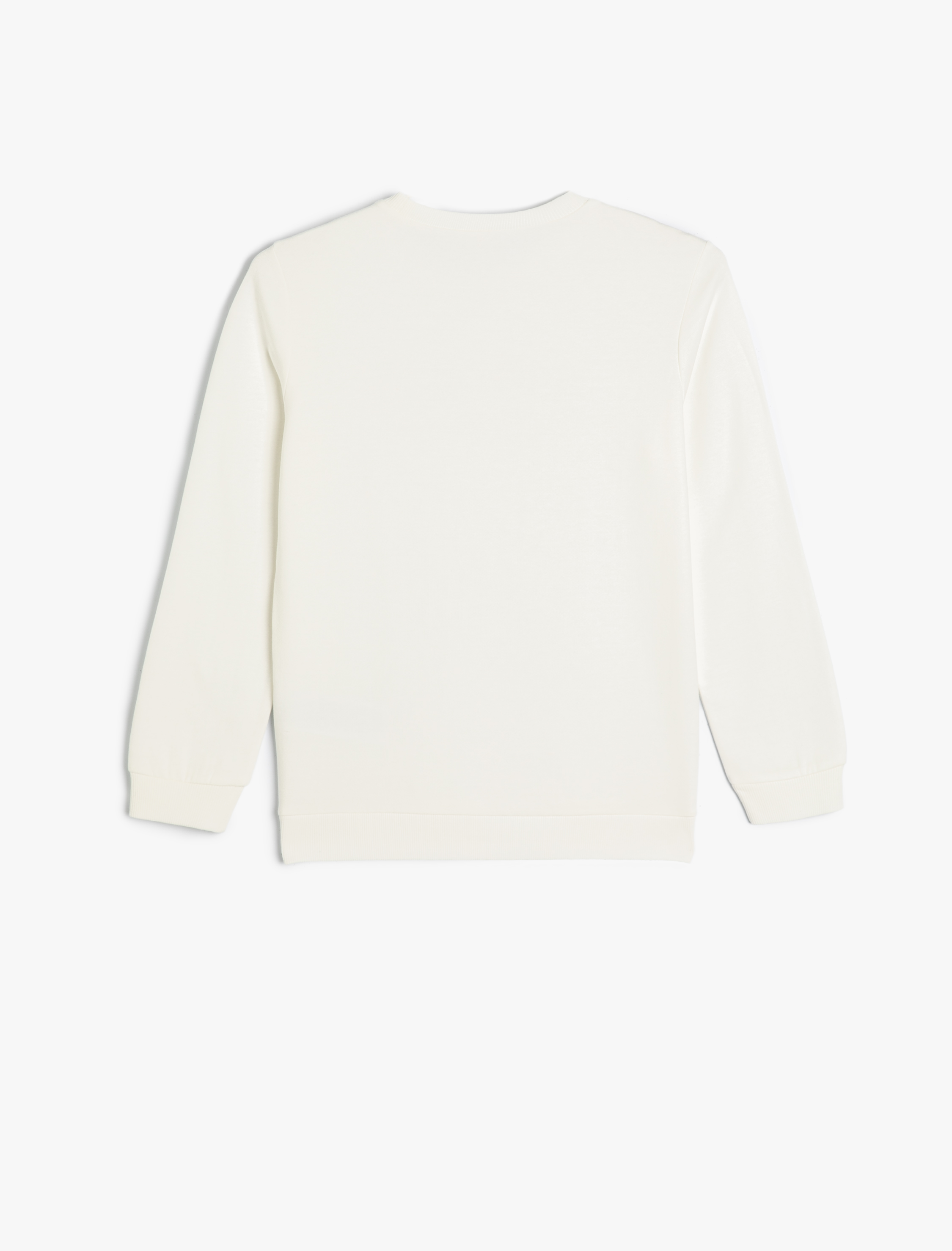  Kız Çocuk Pamuklu Uzun Kollu Yılbaşı Temalı Baskılı Şardonlu Sweatshirt