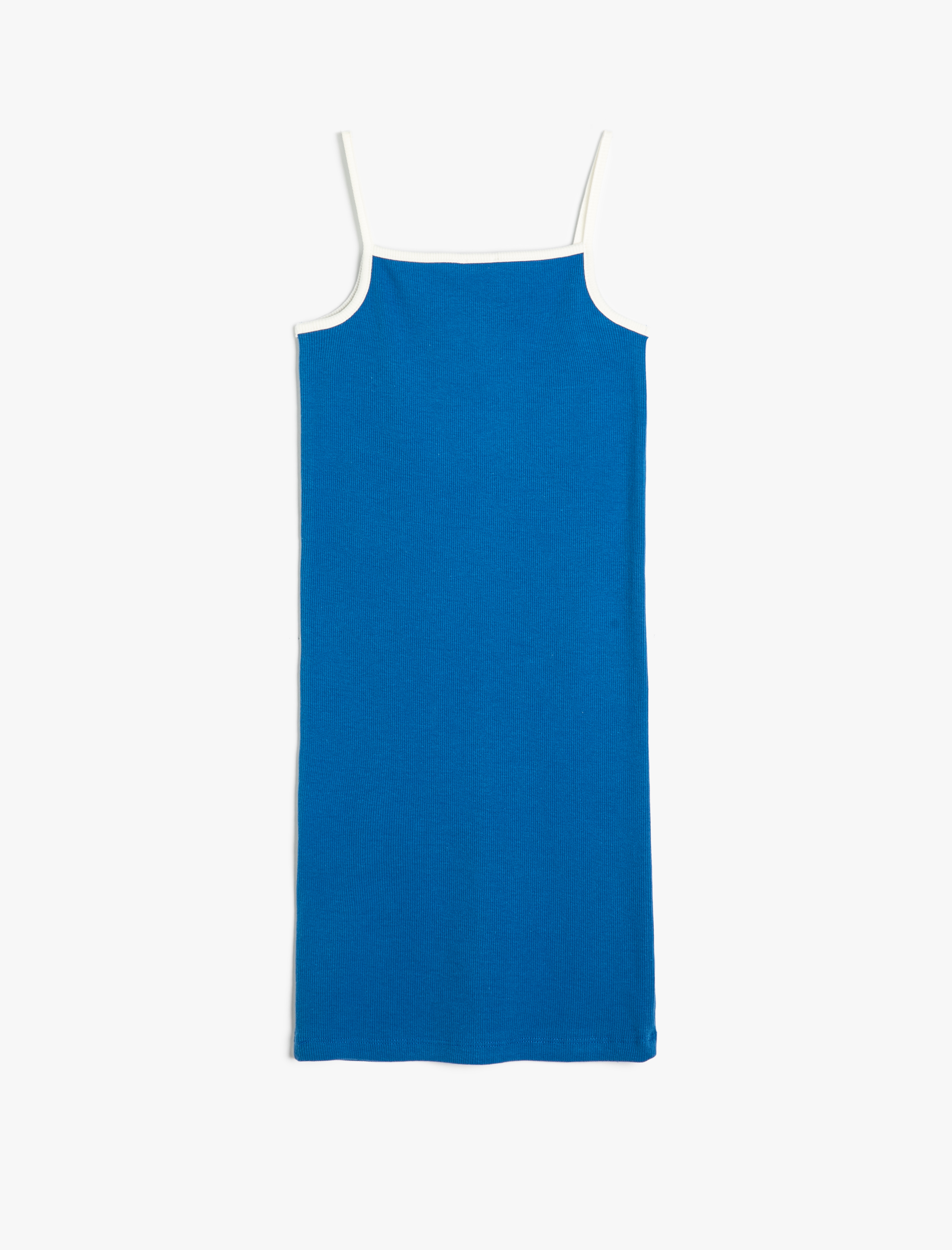  Kız Çocuk Mini Kalem Elbise İnce Askılı Ribanalı İşleme Detaylı Pamuklu