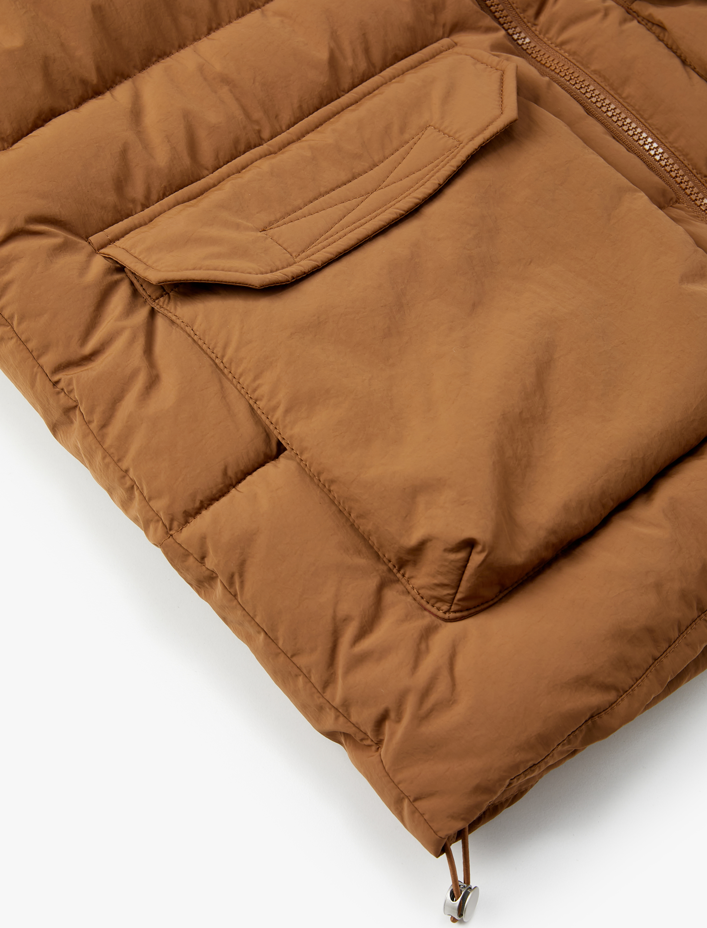   Şişme Yelek Fermuarlı Dik Yaka Kapaklı Cep Detaylı