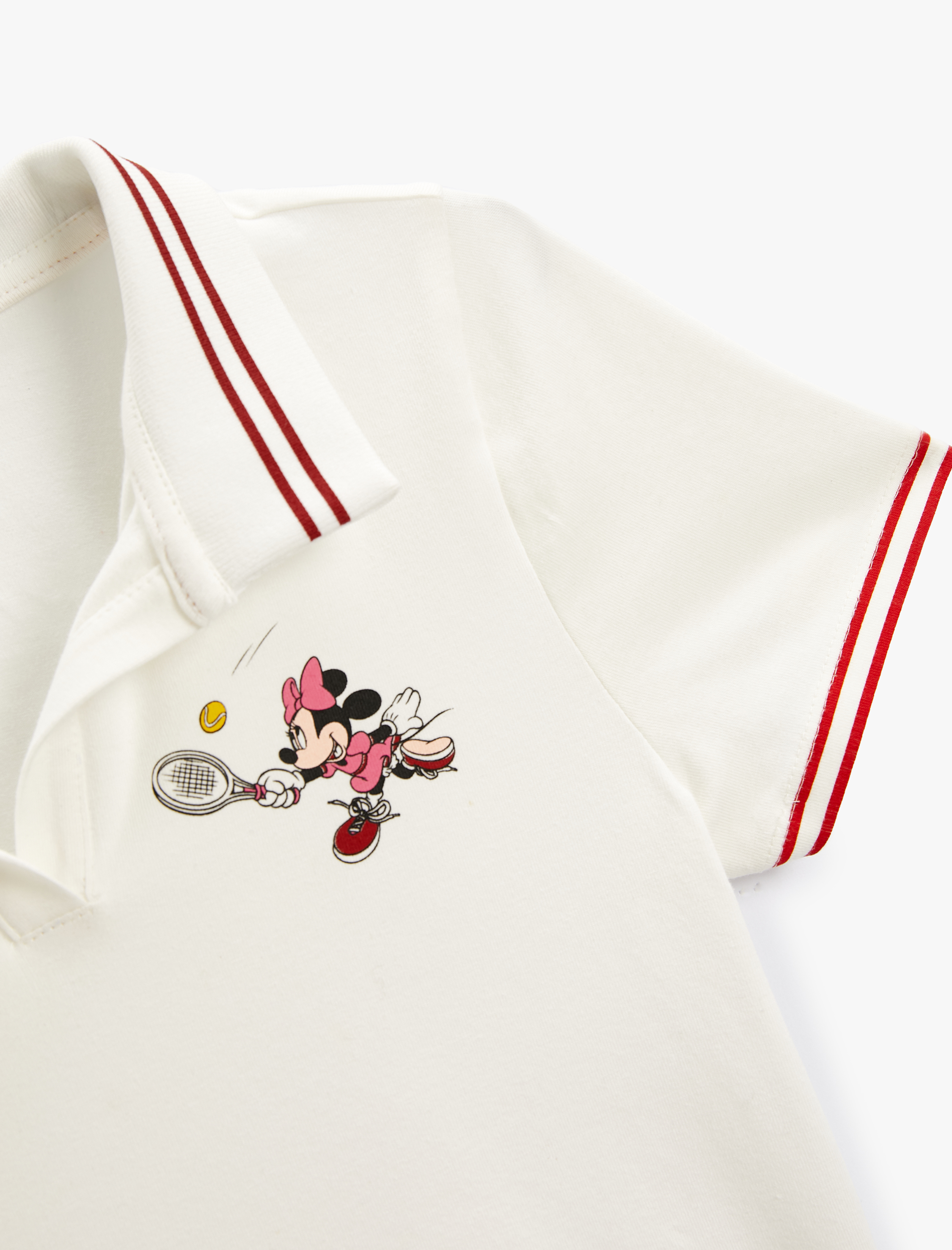  Kız Çocuk Minnie Mouse Tişört Polo Yaka Lisanslı Kısa Kollu