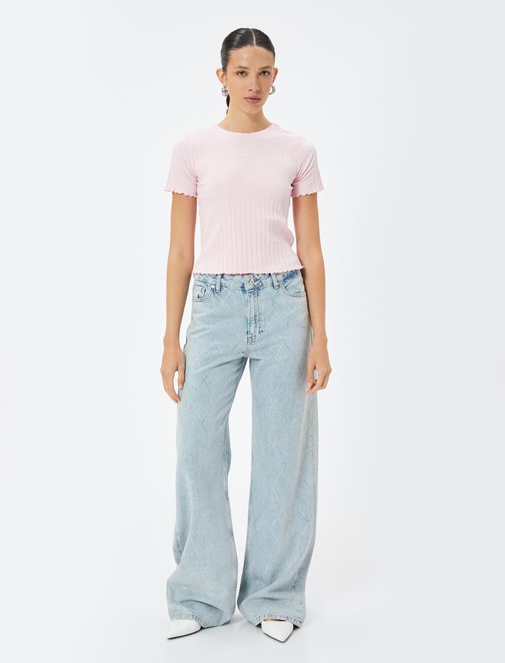  Basic Tişört Kısa Kollu Bisiklet Yaka Pamuklu