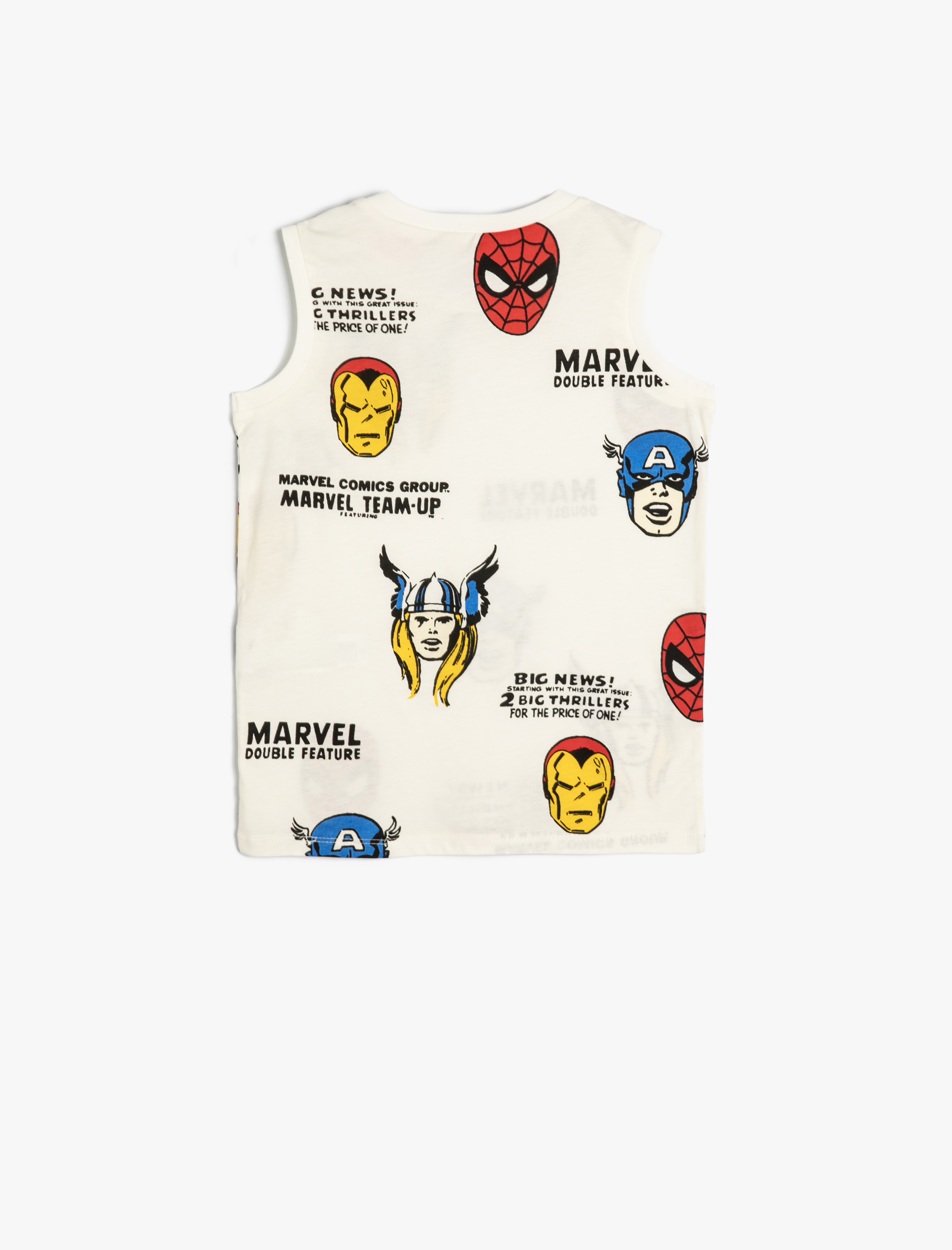  Erkek Çocuk Marvel Atlet Lisanslı Baskılı Kolsuz Bisiklet Yaka