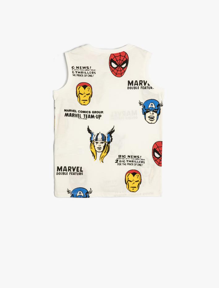 Erkek Çocuk Marvel Atlet Lisanslı Baskılı Kolsuz Bisiklet Yaka