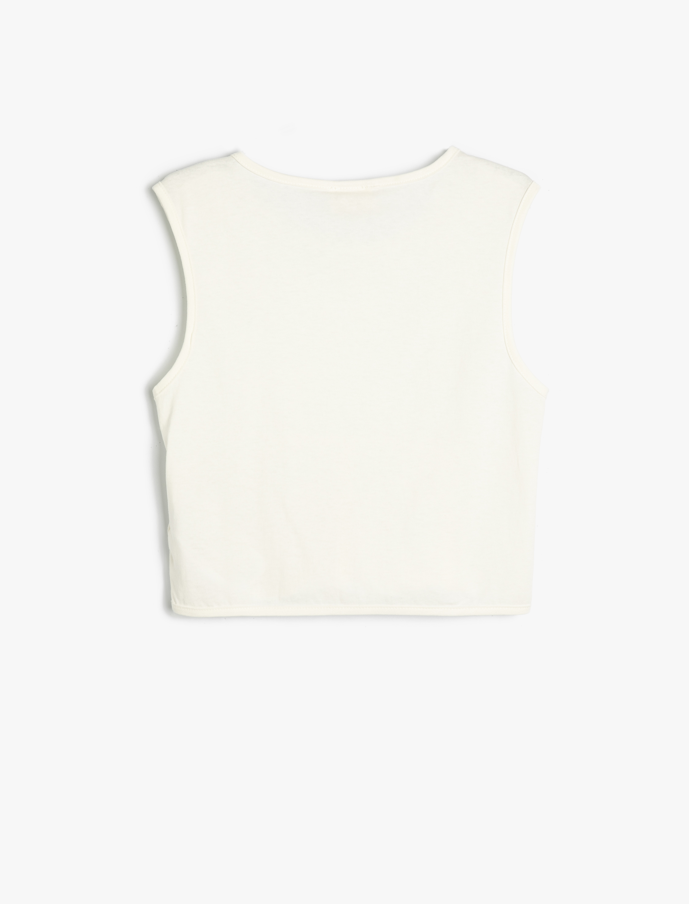  Kız Çocuk Basic Tişört Kolsuz Yuvarlak Yaka Ribana Detaylı