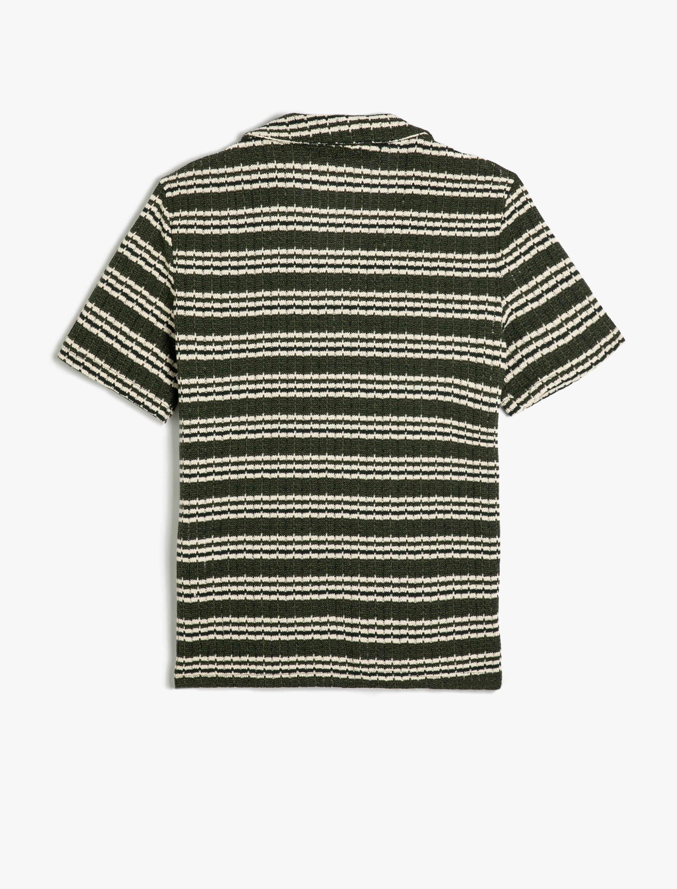   Dokuma Dokulu Gömlek Kısa Kollu Polo Yaka Düğmeli