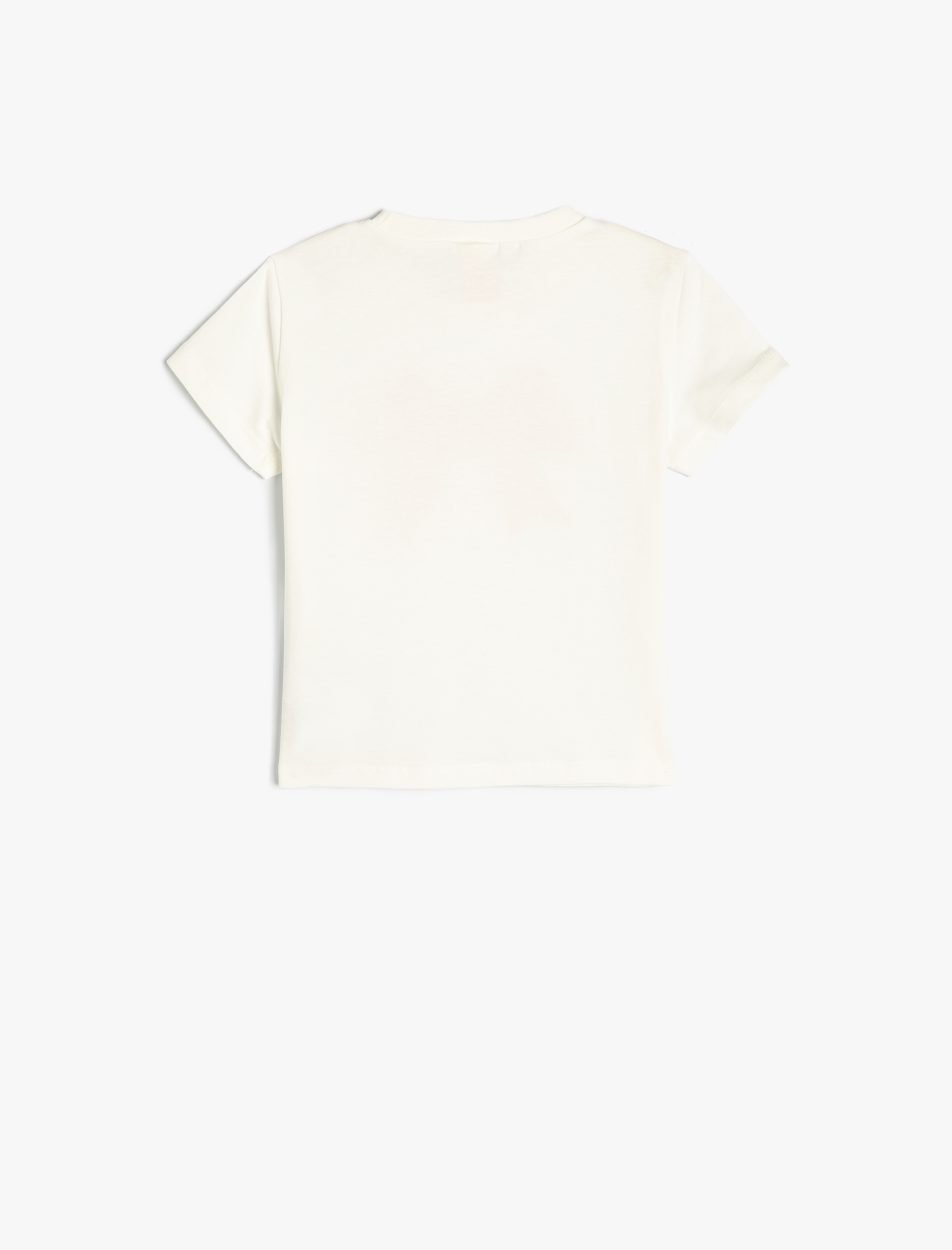  Kız Bebek Tişört Fiyonk Baskılı Kısa Kollu Bisiklet Yaka