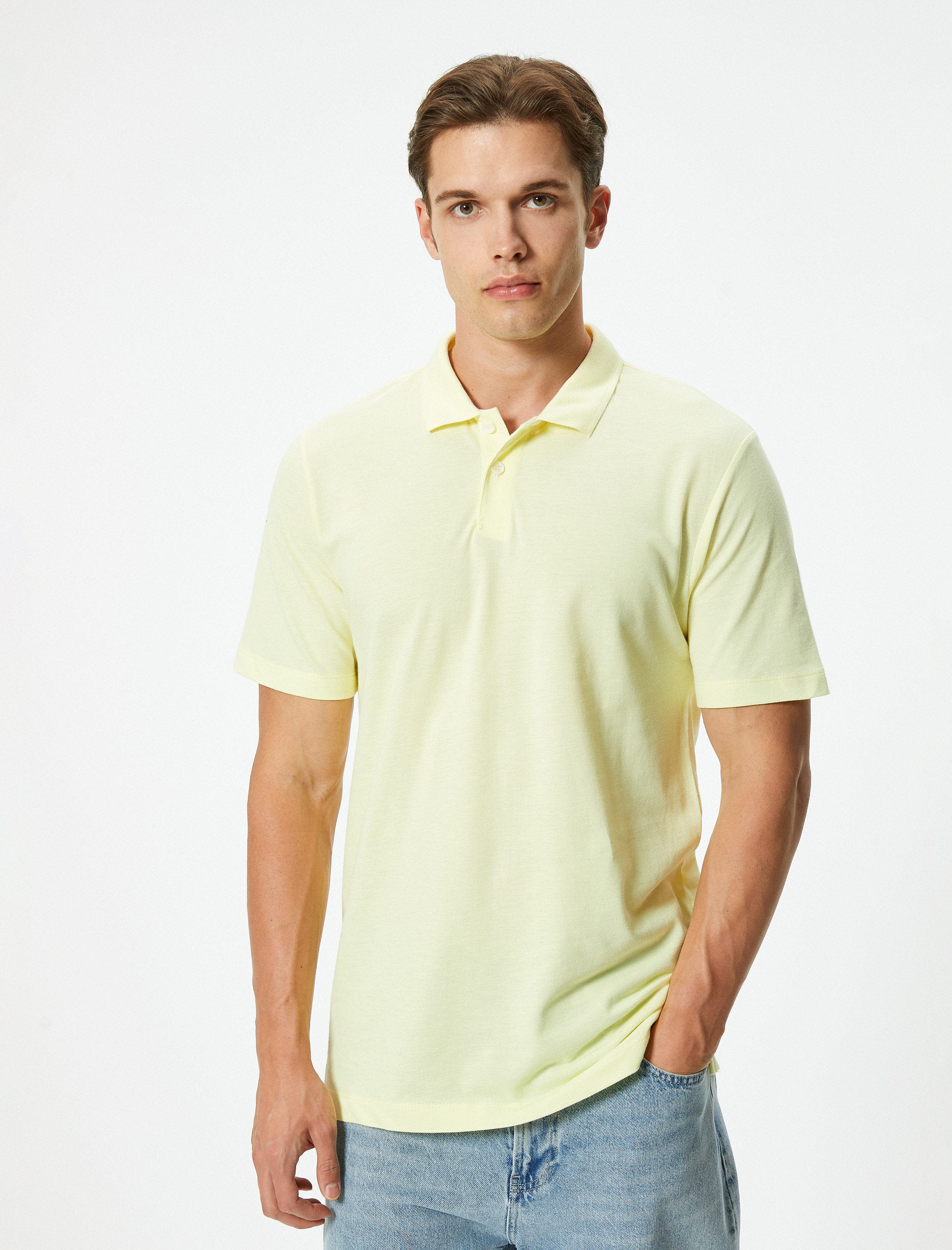   Slim Fit Tişört Polo Yaka Kısa Kollu Pamuklu