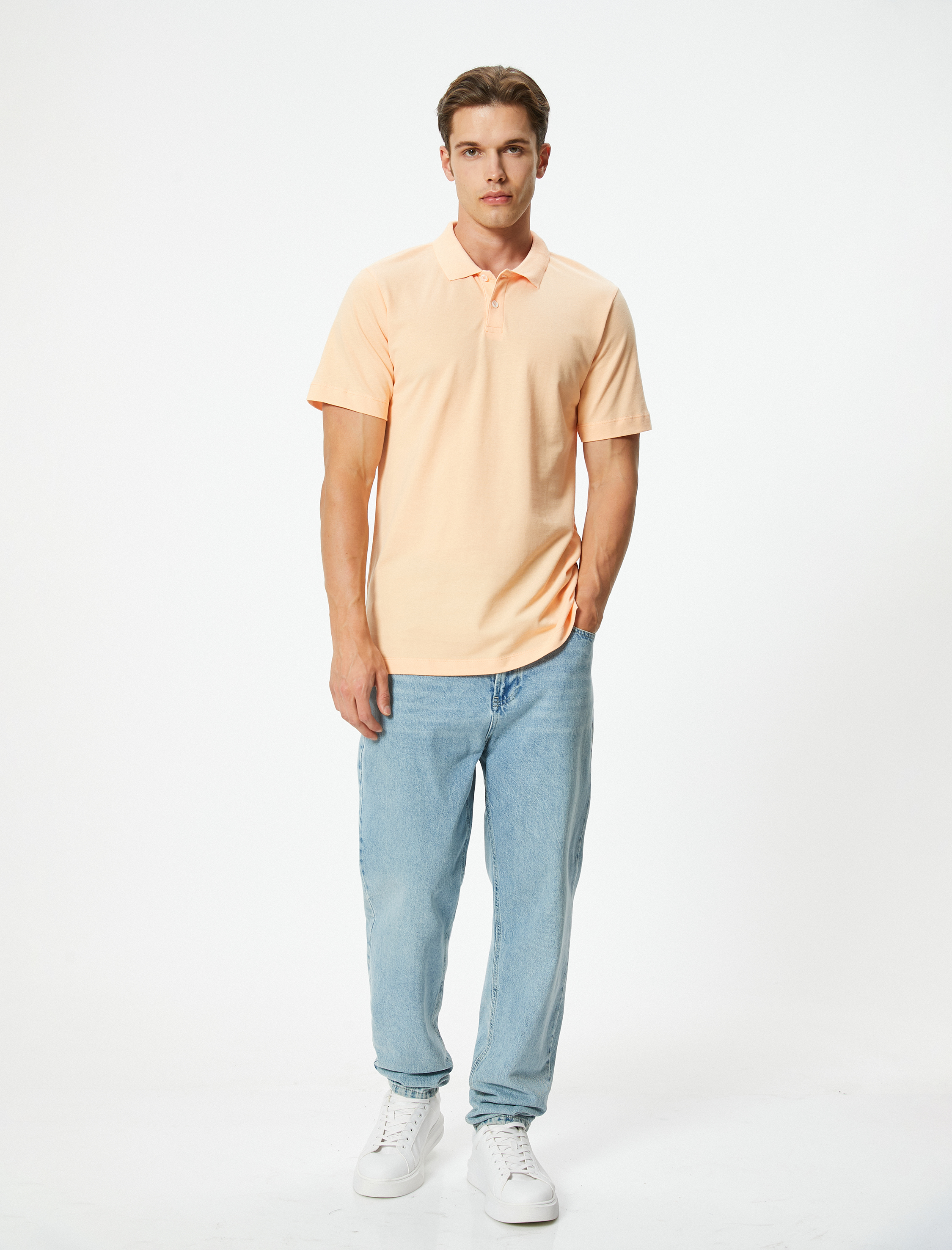   Slim Fit Tişört Polo Yaka Kısa Kollu Pamuklu