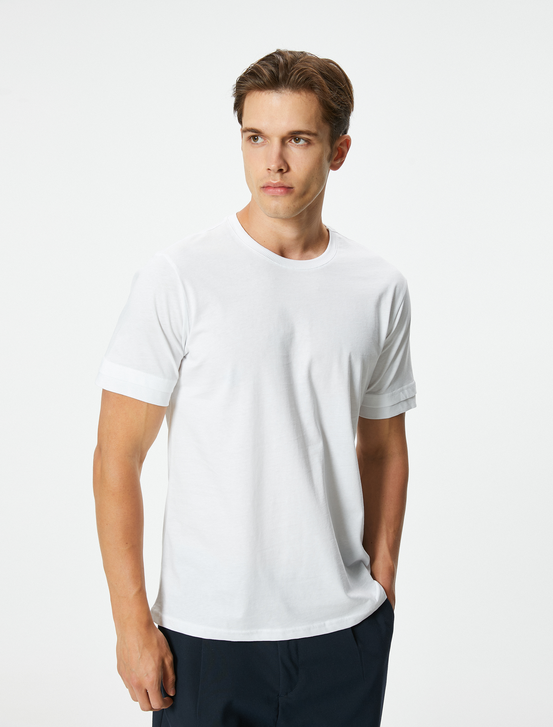   Bisiklet Yaka Pamuklu Regular Fit Kısa Kollu Tişört