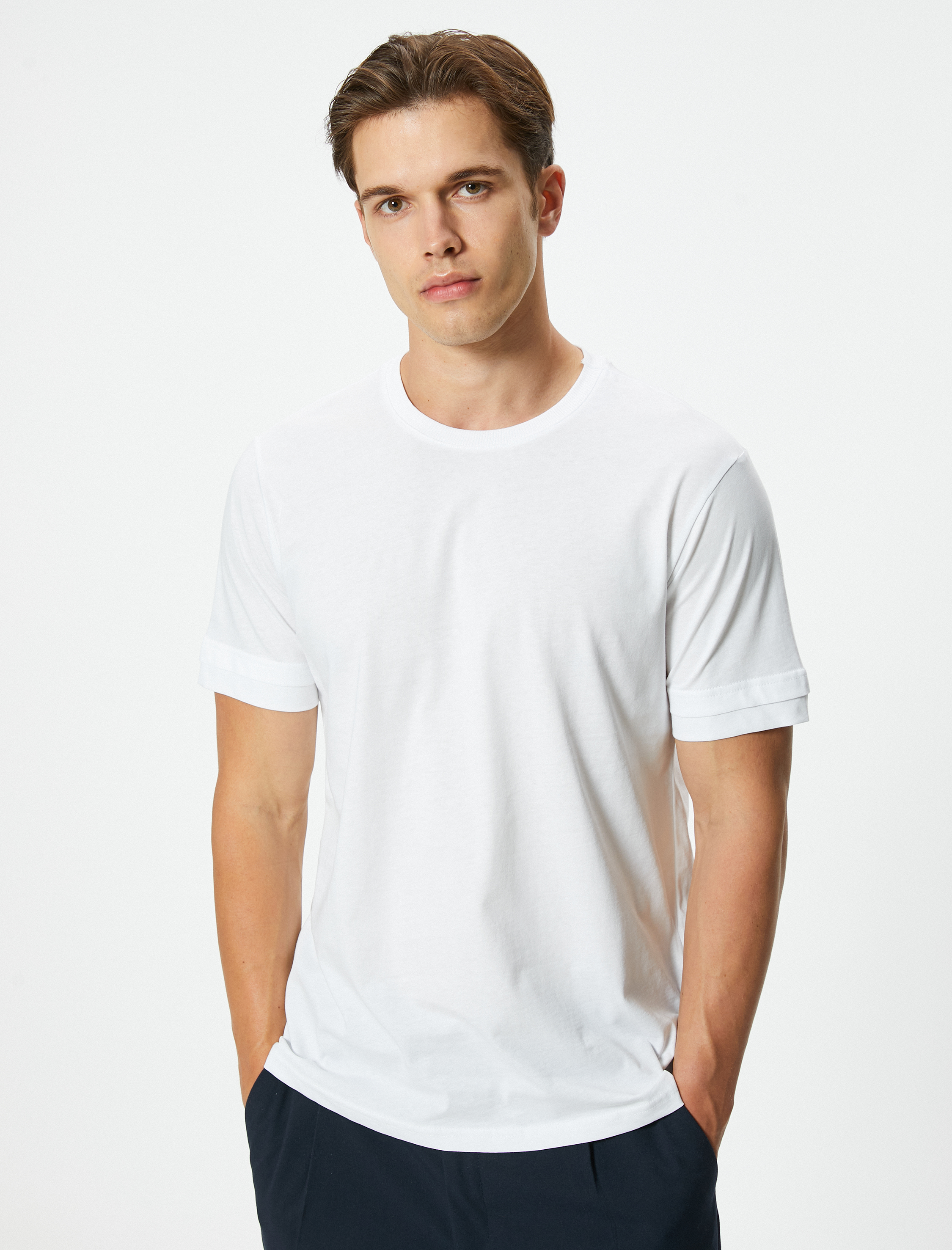   Bisiklet Yaka Pamuklu Regular Fit Kısa Kollu Tişört