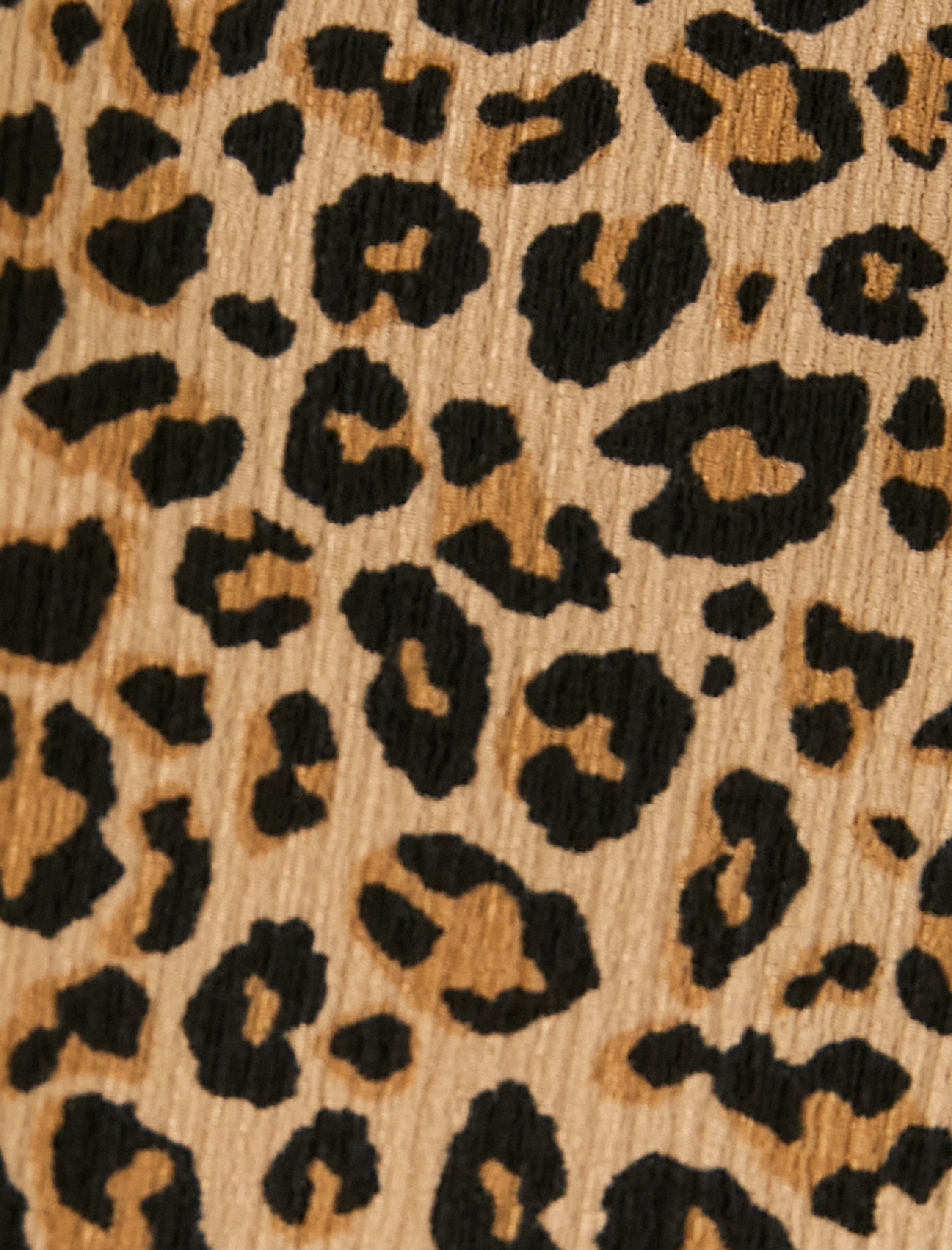   Leopar Desenli Pantolon Beli Bağcıklı Relax Fit Bürümcük